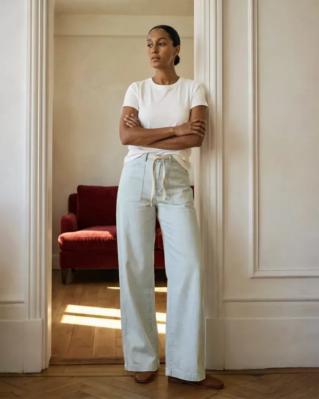 Darcy Wide Leg with Pork Chop || Moonlight White made by Edwin