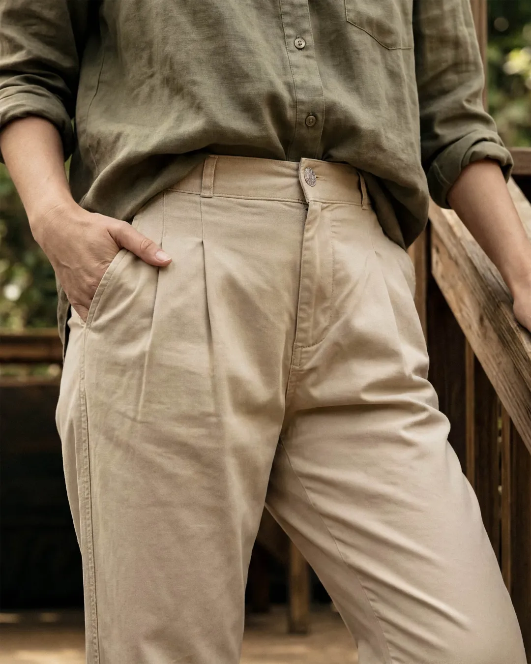 Isla Pleated Pant || Linen sold by Edwin product image thumbnail 5