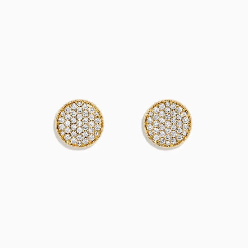 D'Oro 14K Yellow Gold Diamond Disc Stud Earrings sold by Effy