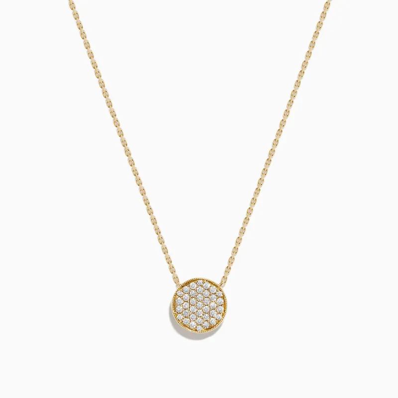 D'Oro 14K Yellow Gold Diamond Disc Necklace sold by Effy