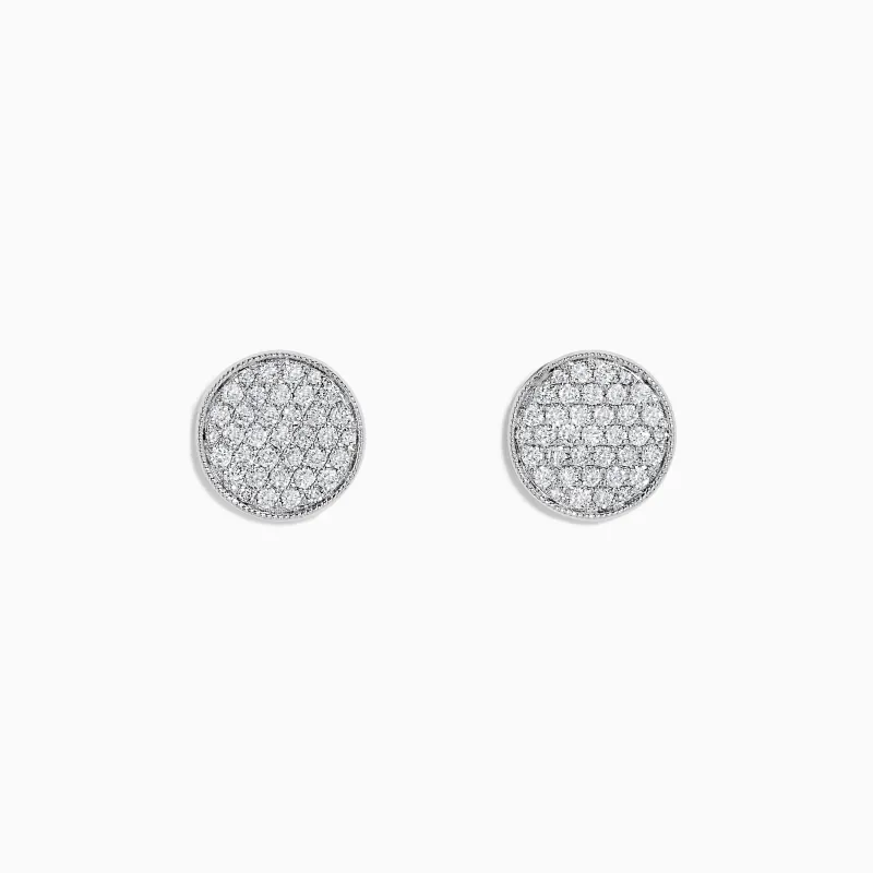 14K White Gold Diamond Disc Stud Earrings sold by Effy