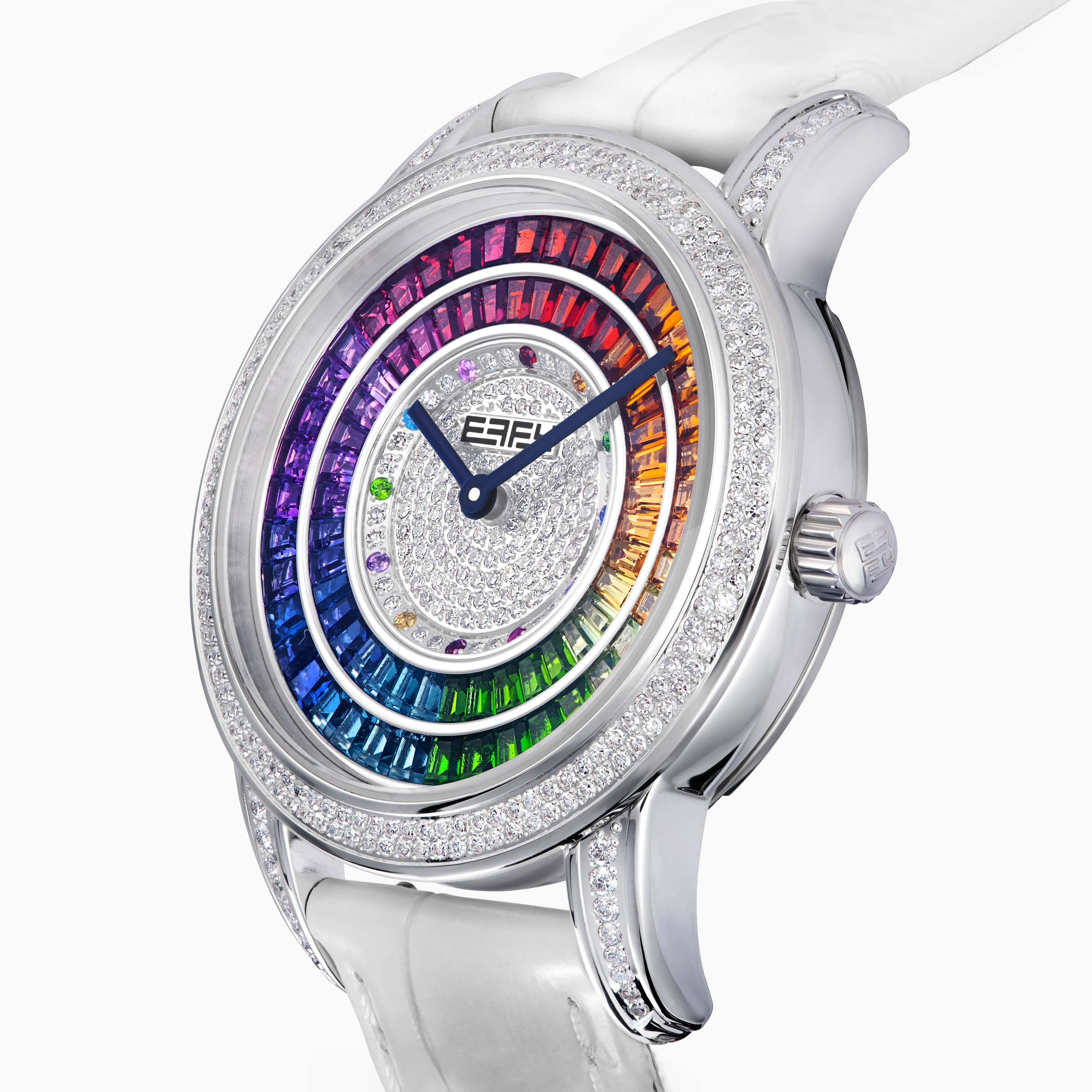 38MM Swiss Made Stainless Steel Watch with Diamonds, Rainbow Sapphires and Spinel sold by Effy product image thumbnail 3
