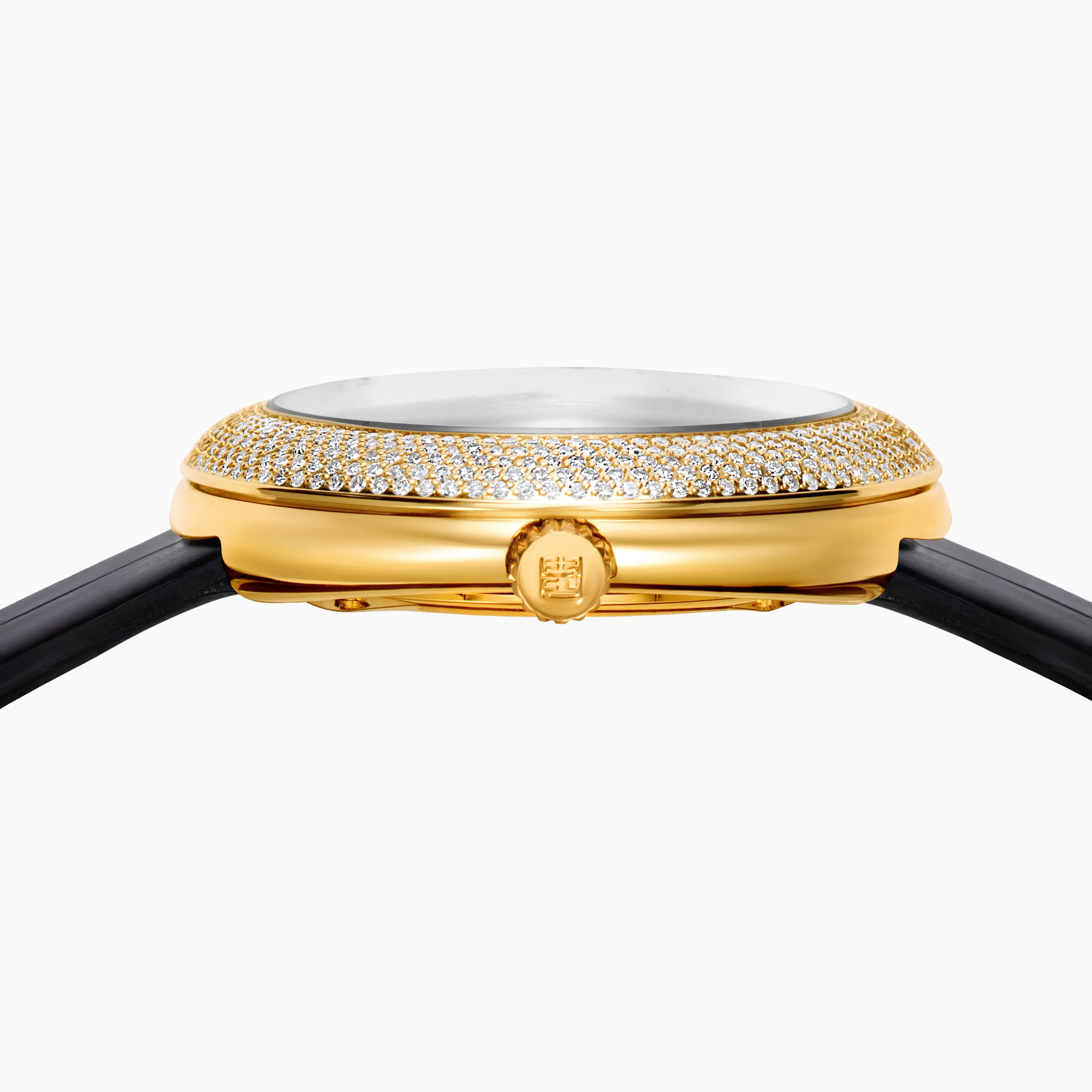 39MM Swiss Made 18K Yellow Gold Signature Round Panther Watch with Diamonds sold by Effy product image thumbnail 4