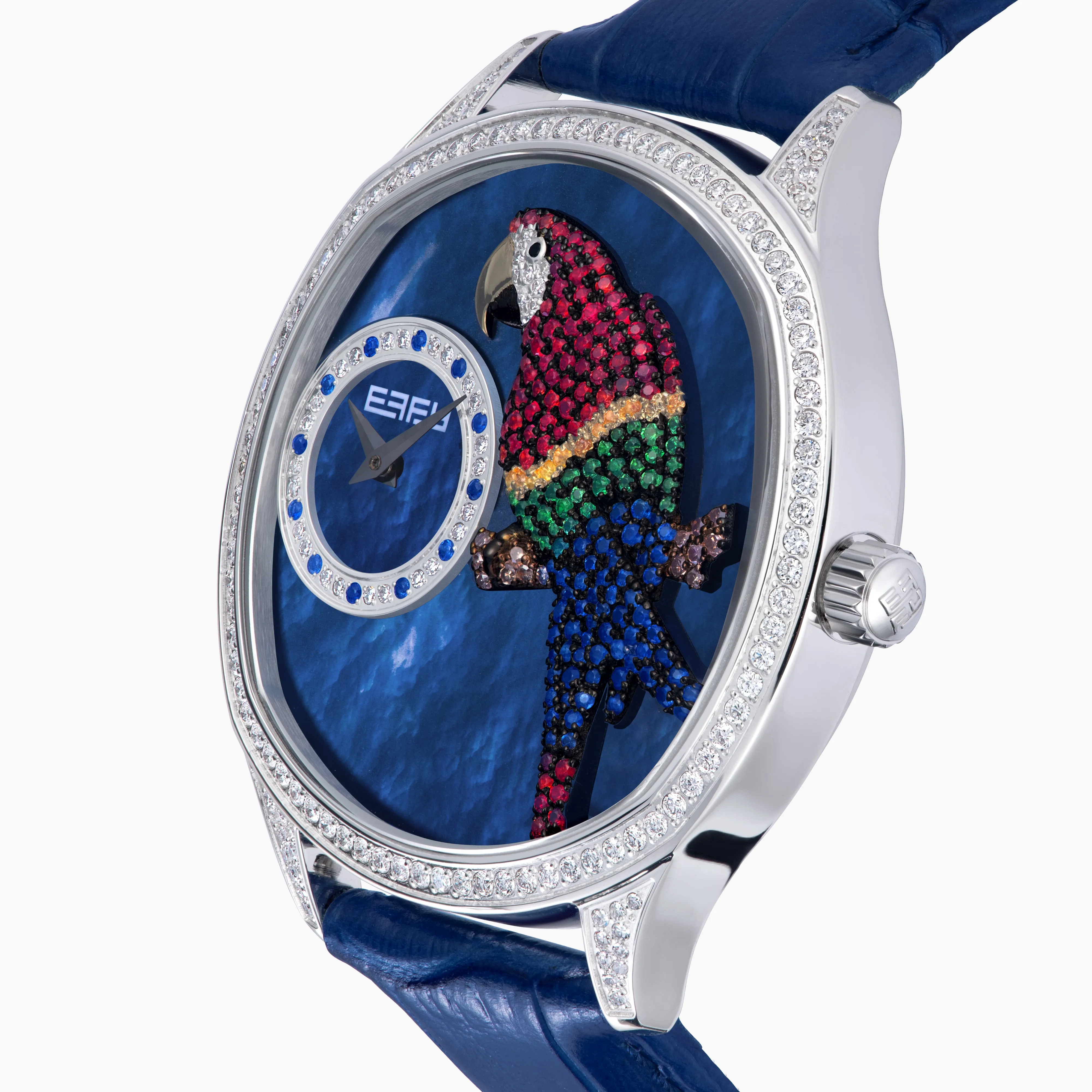 41MM Swiss Made Stainless Steel Parrot Watch with Diamonds, Emerald and Sapphire sold by Effy product image thumbnail 3