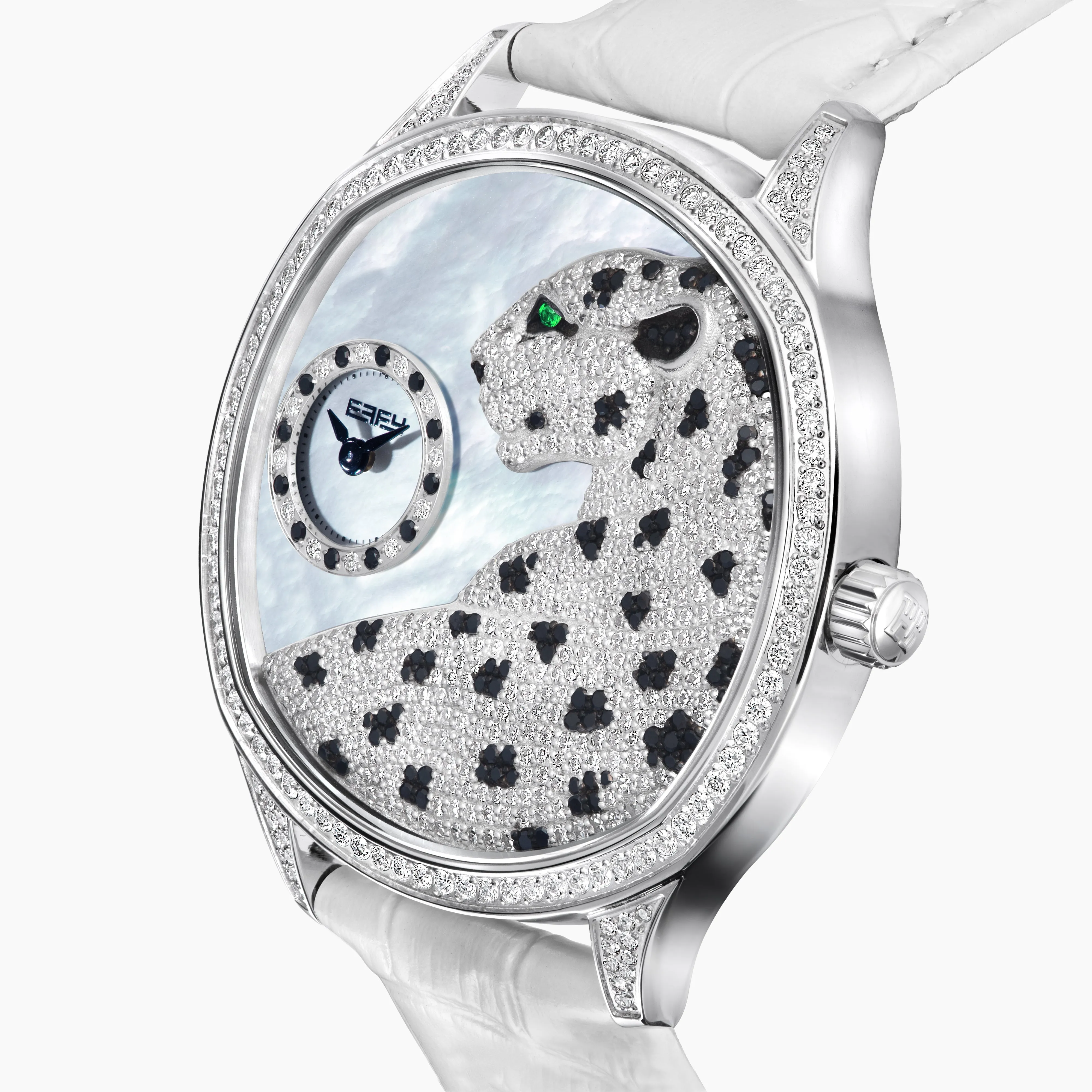 41MM Swiss Made Stainless Steel Signature Panther Watch with Diamonds sold by Effy product image thumbnail 3