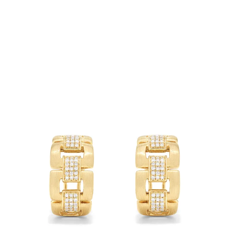 D'Oro 14K Yellow Gold Diamond Links Earrings, 0.32 TCW sold by Effy