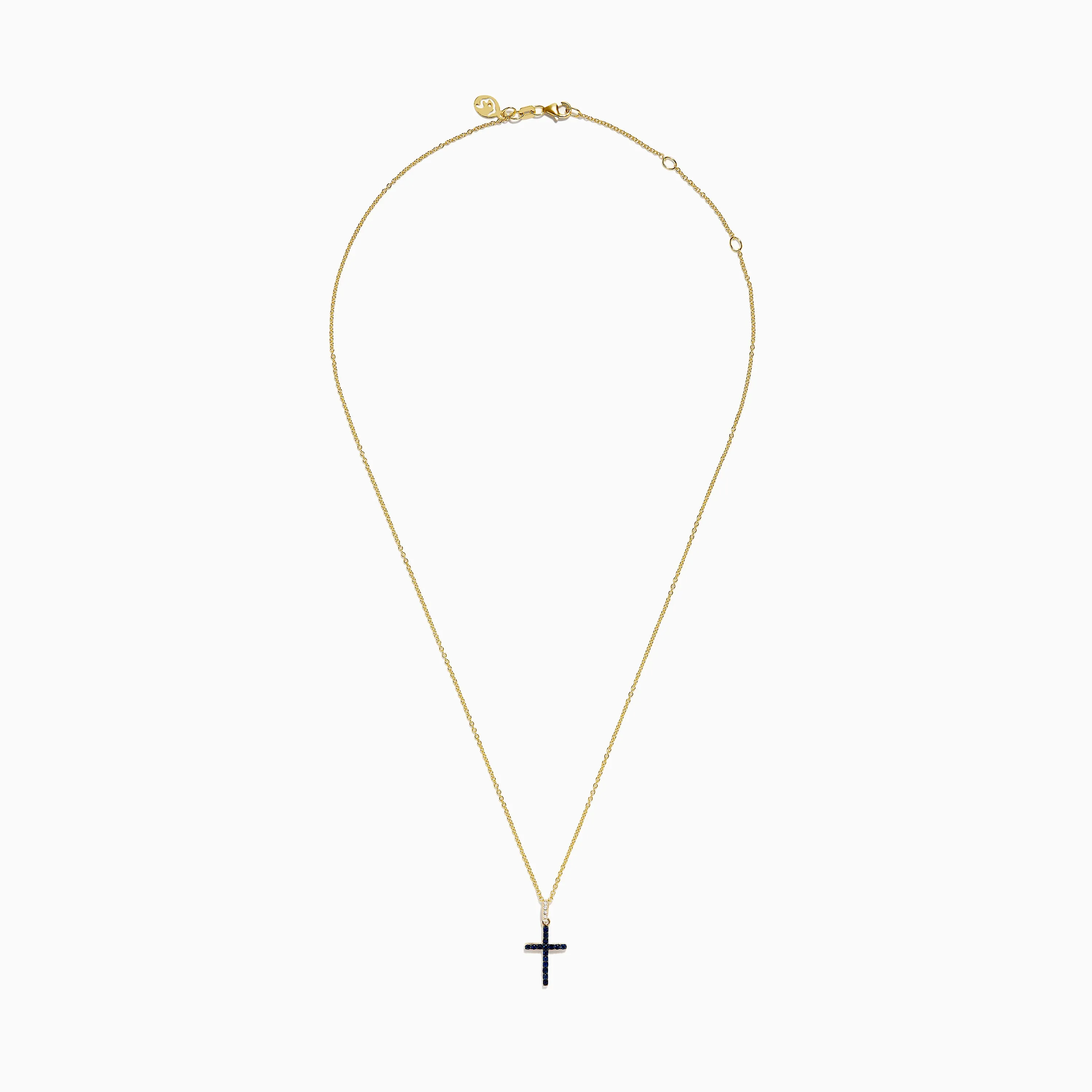 Novelty 14K Yellow Gold Sapphire and Diamond Cross Pendant sold by Effy product image thumbnail 3