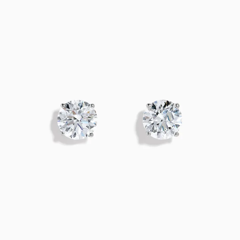 Lab Grown Diamond 4.00ct Stud Earrings in 14K White Gold sold by Effy