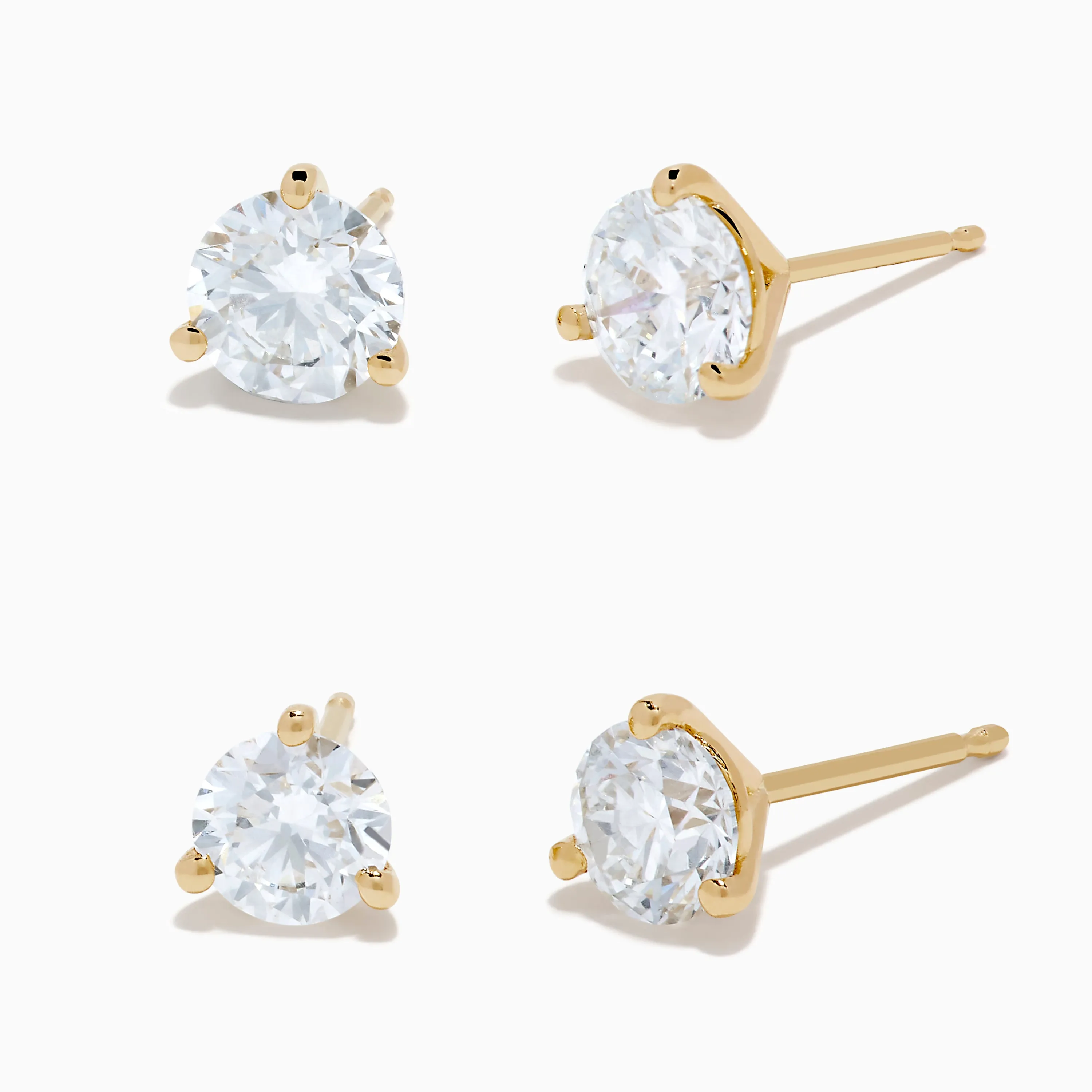BOGO Lab Grown Diamond Stud Earrings 2TCW + 1TCW in 14K Yellow Gold sold by Effy