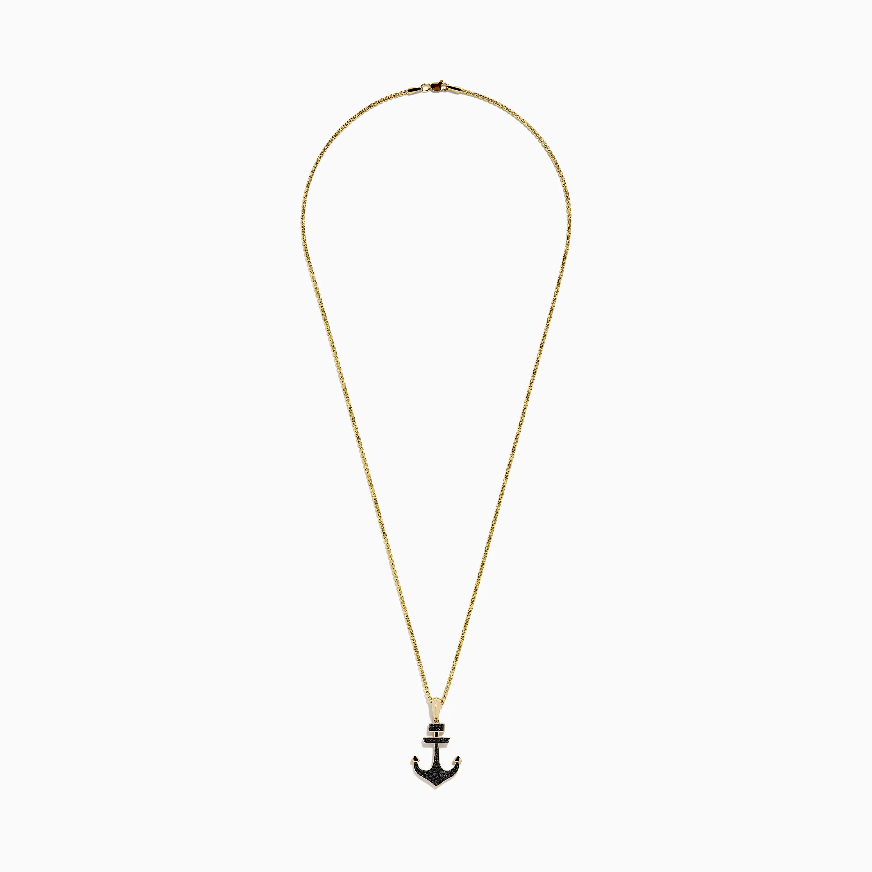 Men's 14K Yellow Gold Black Diamond Anchor Pendant sold by Effy product image thumbnail 3