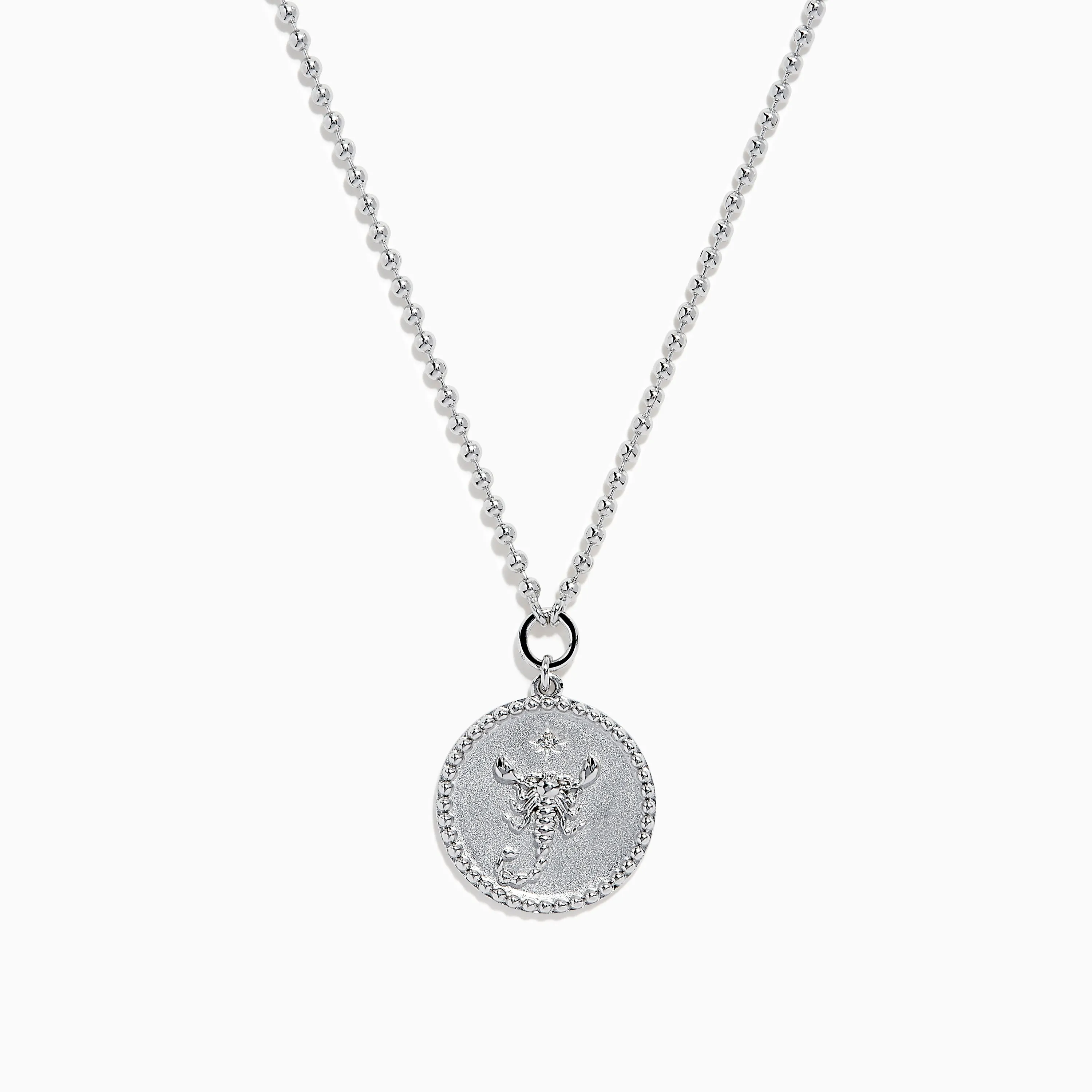 Zodiac 925 Sterling Silver and Diamond Scorpio Necklace sold by Effy