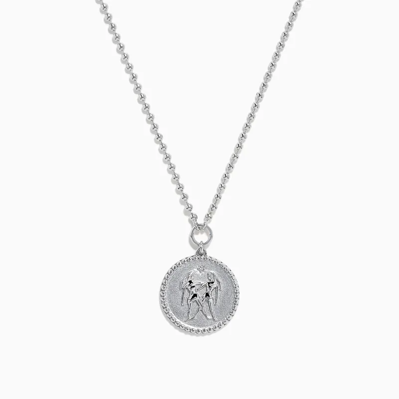 Zodiac 925 Sterling Silver and Diamond Gemini Necklace sold by Effy