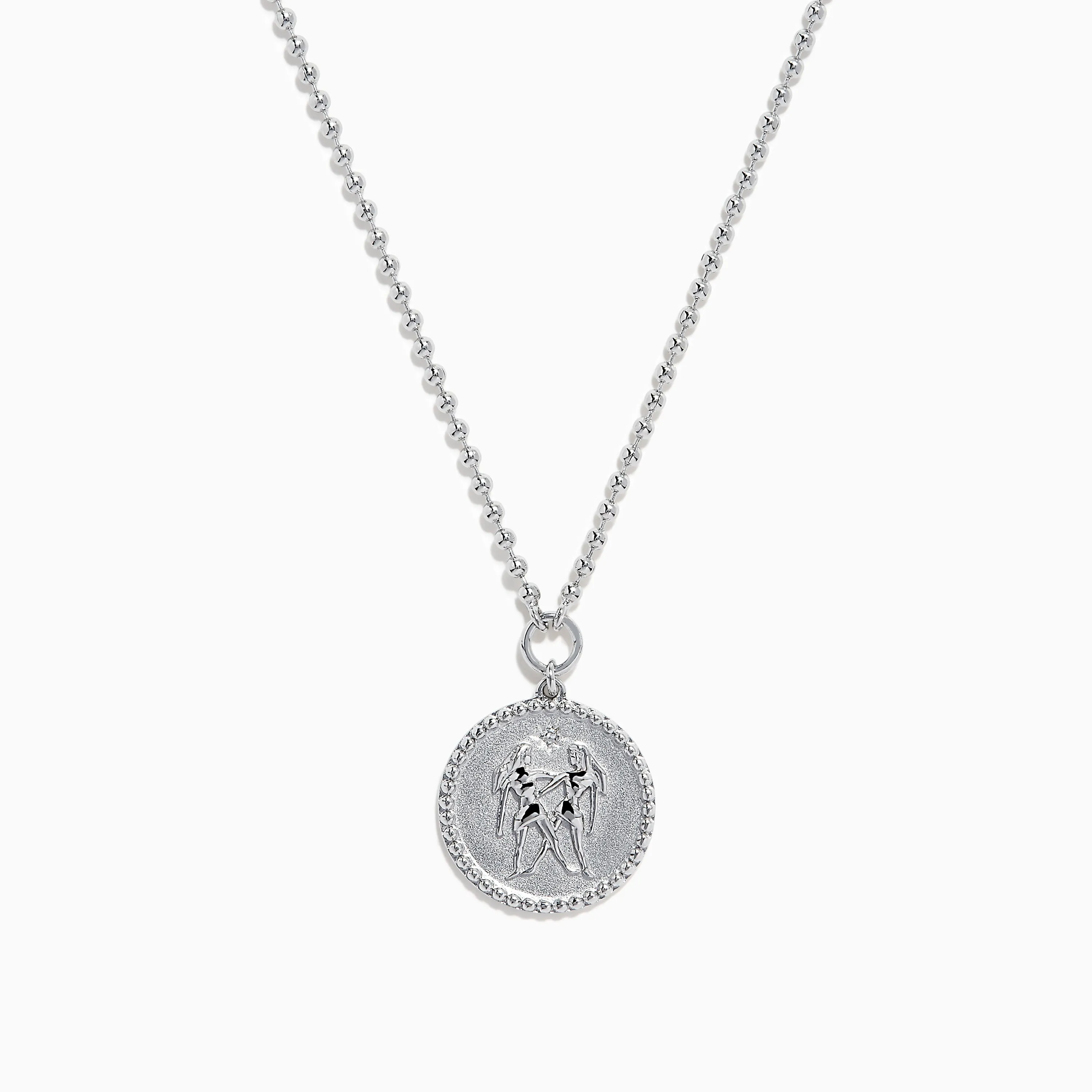 Zodiac 925 Sterling Silver and Diamond Gemini Necklace sold by Effy
