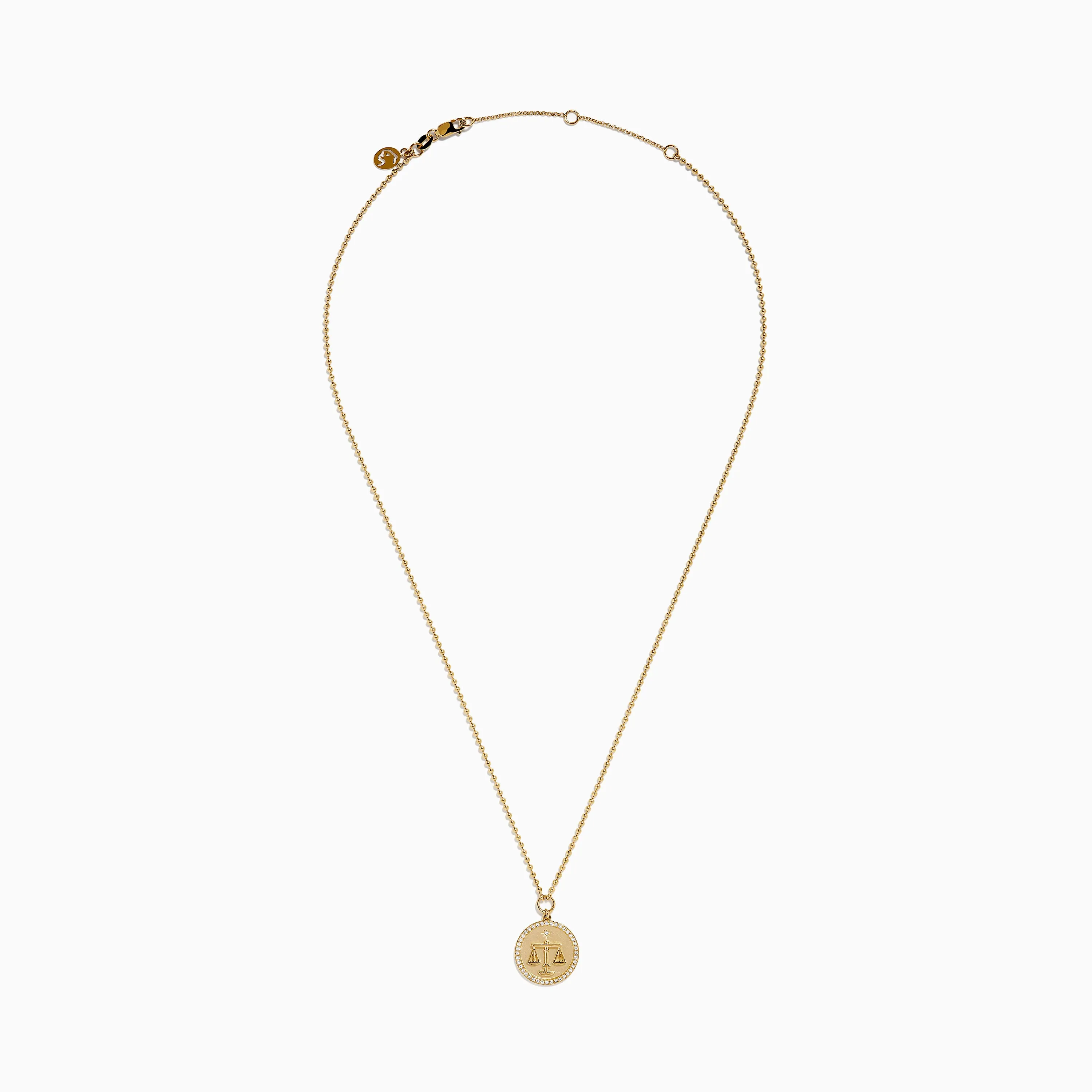 Zodiac 14K Yellow Gold and Diamond Libra Necklace sold by Effy product image thumbnail 4