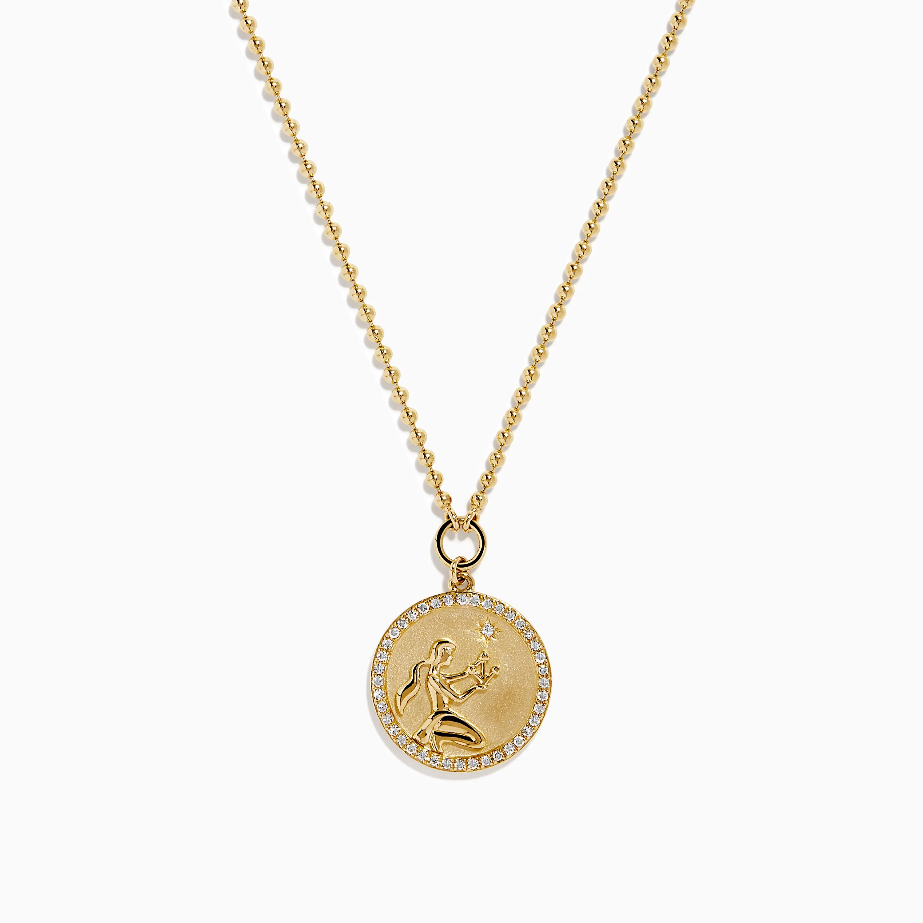 Zodiac 14K Yellow Gold and Diamond Virgo Necklace sold by Effy