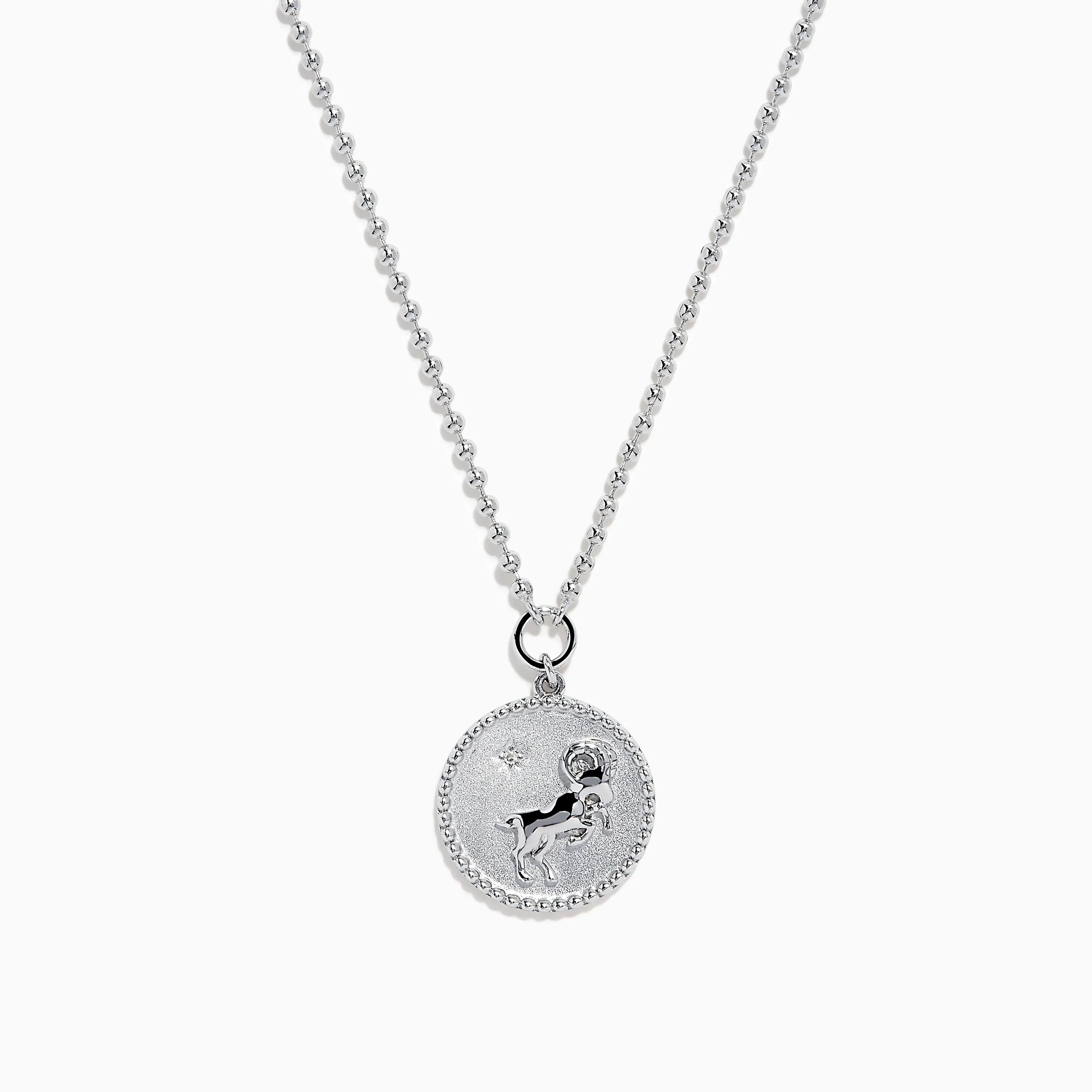 Zodiac 925 Sterling Silver and Diamond Aries Necklace sold by Effy