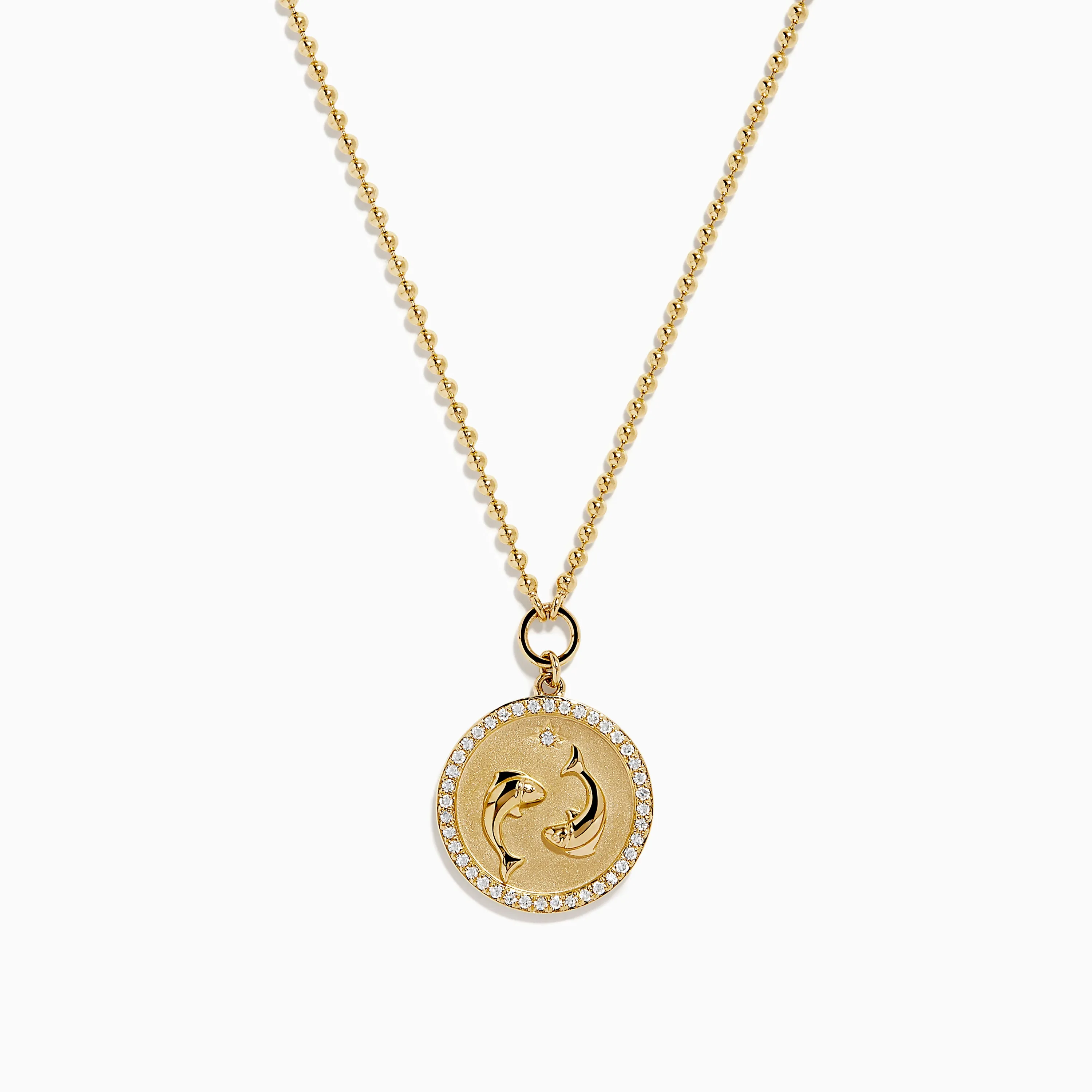 Zodiac 14K Yellow Gold and Diamond Pisces Necklace sold by Effy