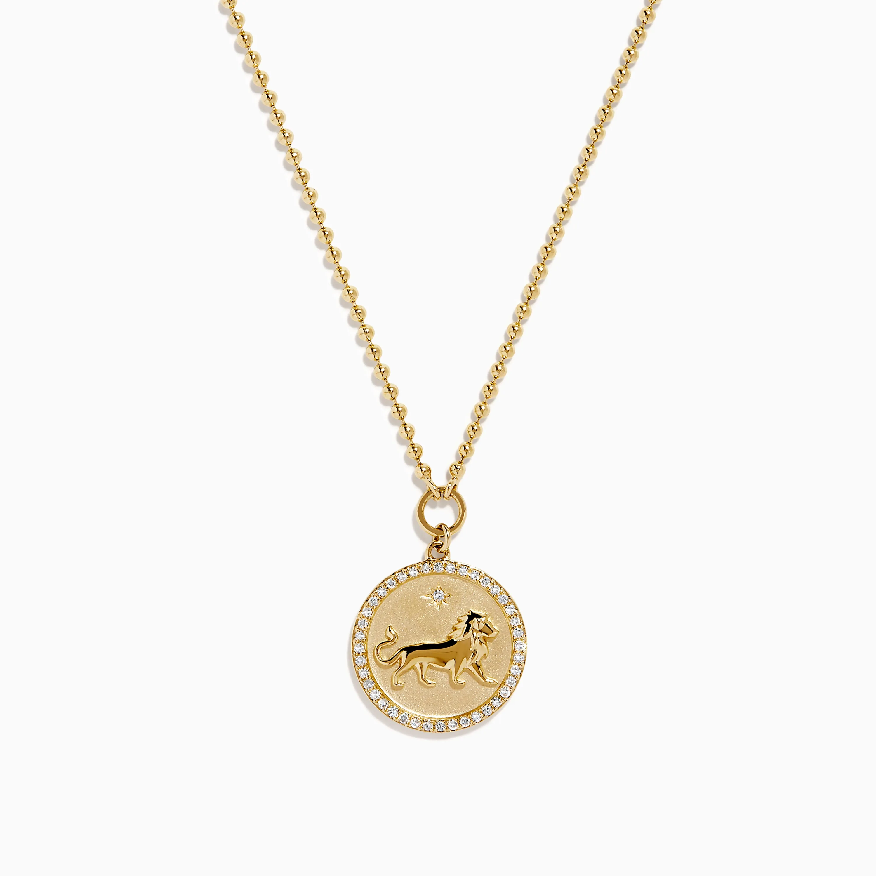 Zodiac 14K Yellow Gold and Diamond Leo Necklace sold by Effy