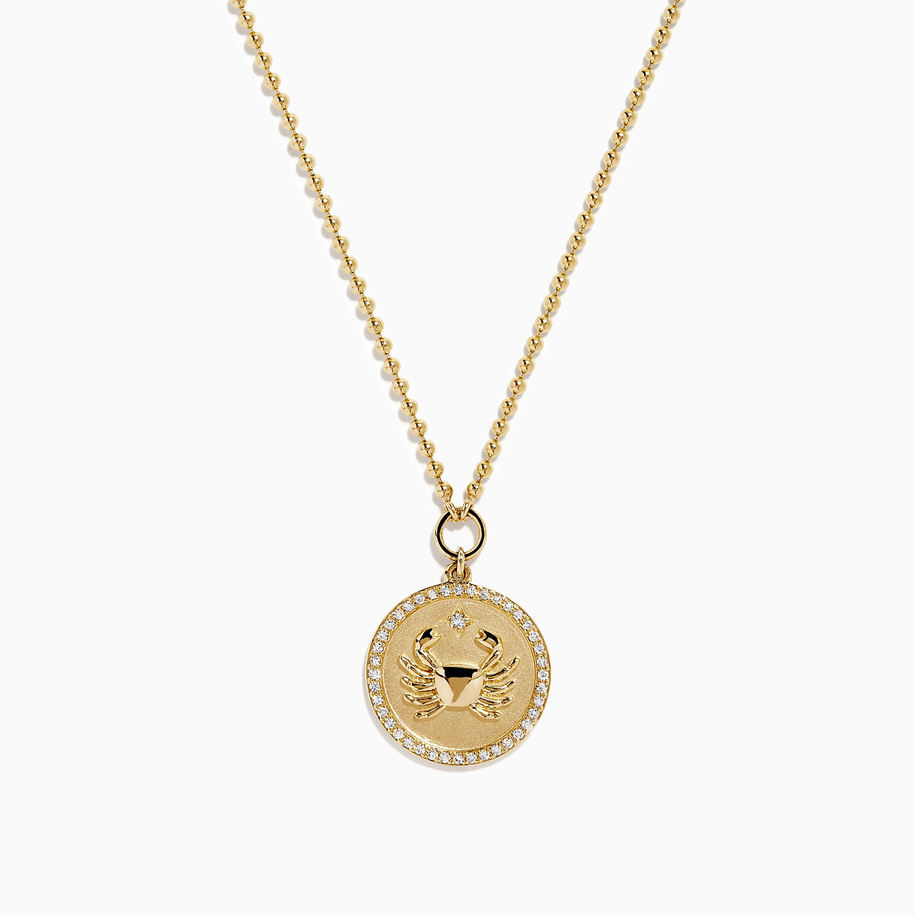 Zodiac 14K Yellow Gold and Diamond Cancer Necklace sold by Effy
