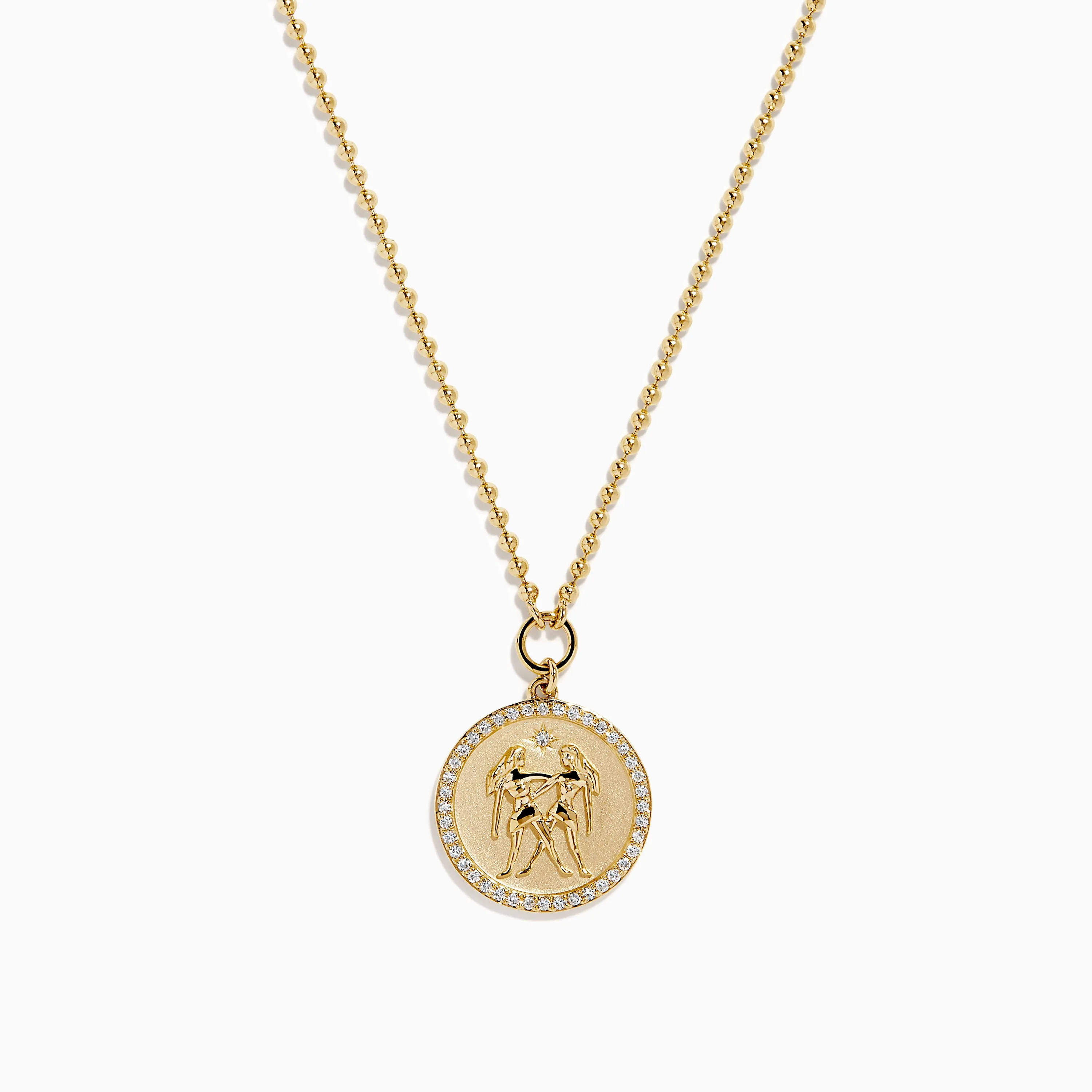 Zodiac 14K Yellow Gold and Diamond Gemini Necklace sold by Effy