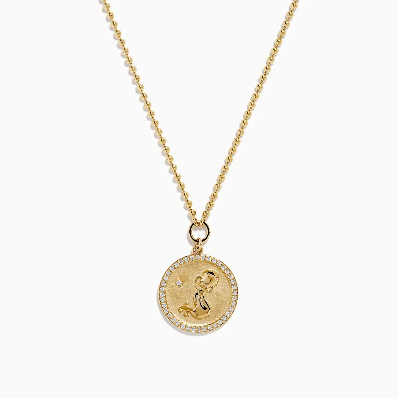 Zodiac 14K Yellow Gold and Diamond Aquarius Necklace sold by Effy