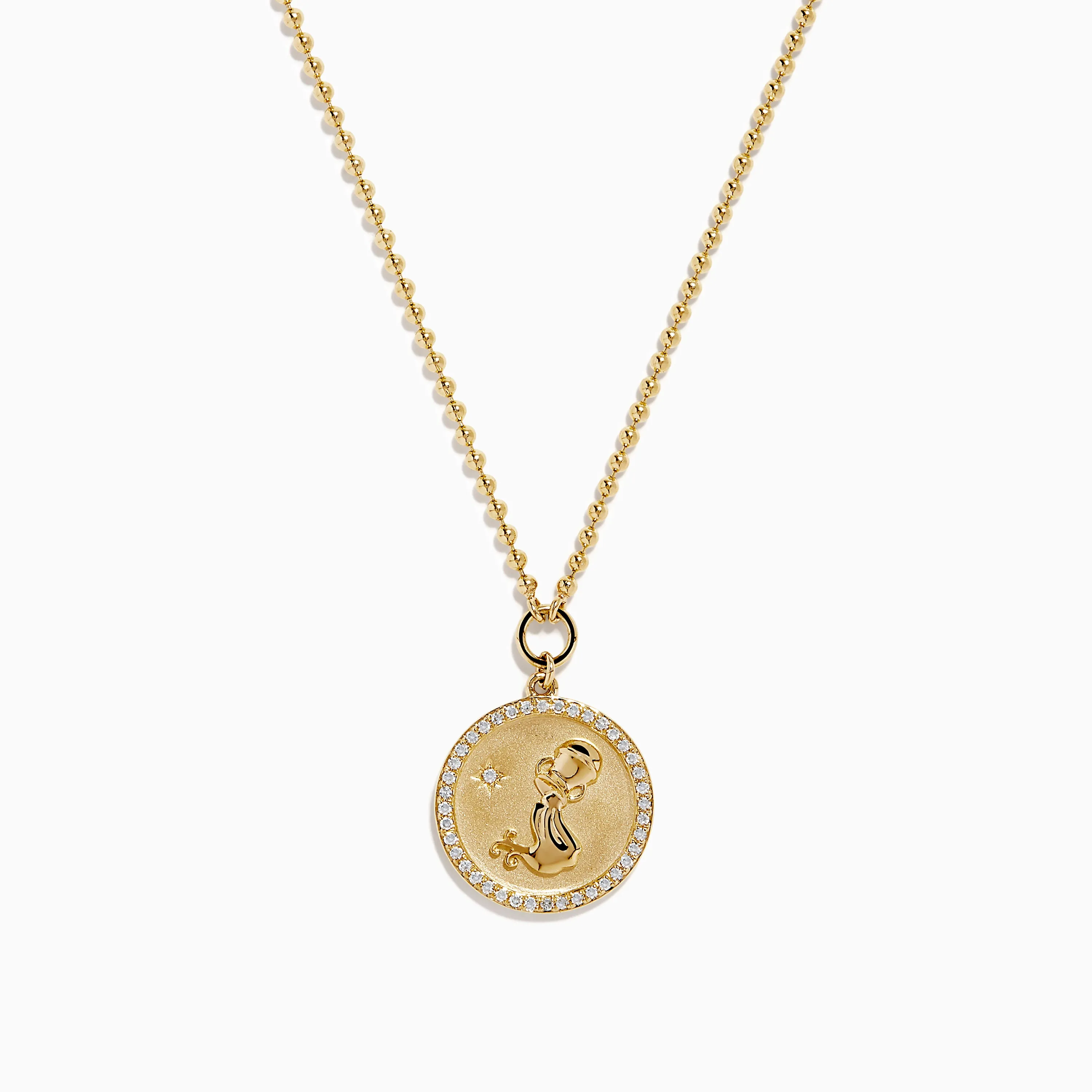 Zodiac 14K Yellow Gold and Diamond Aquarius Necklace sold by Effy