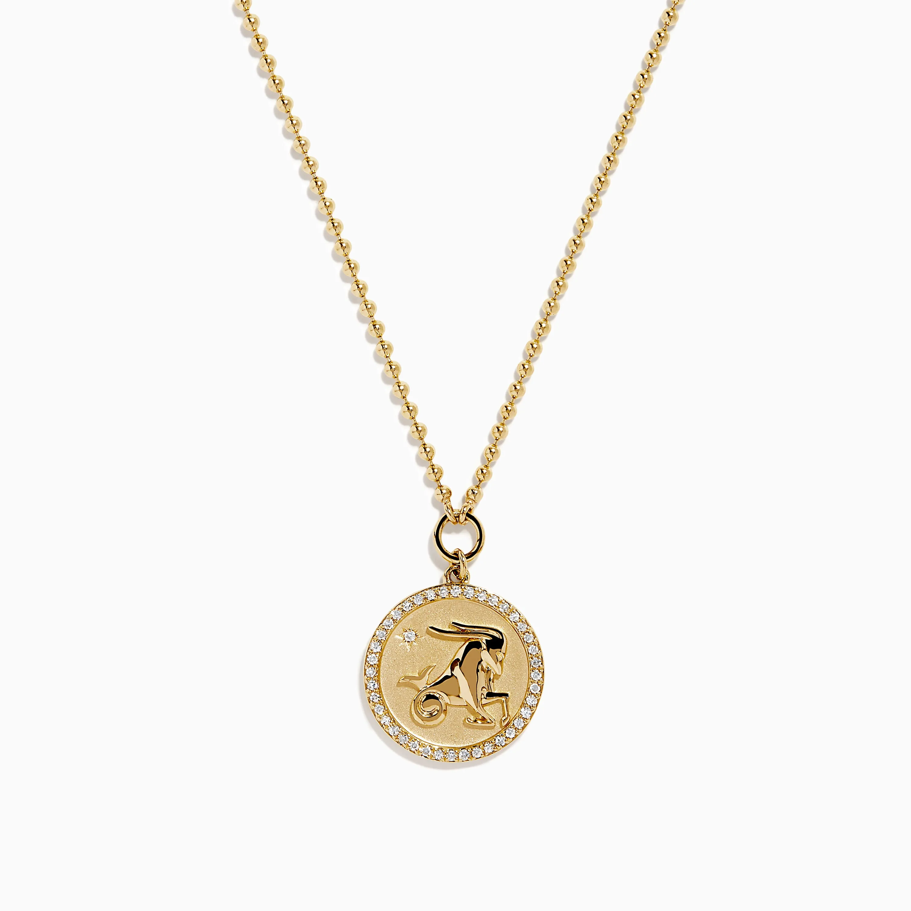 Zodiac 14K Yellow Gold and Diamond Capricorn Necklace sold by Effy