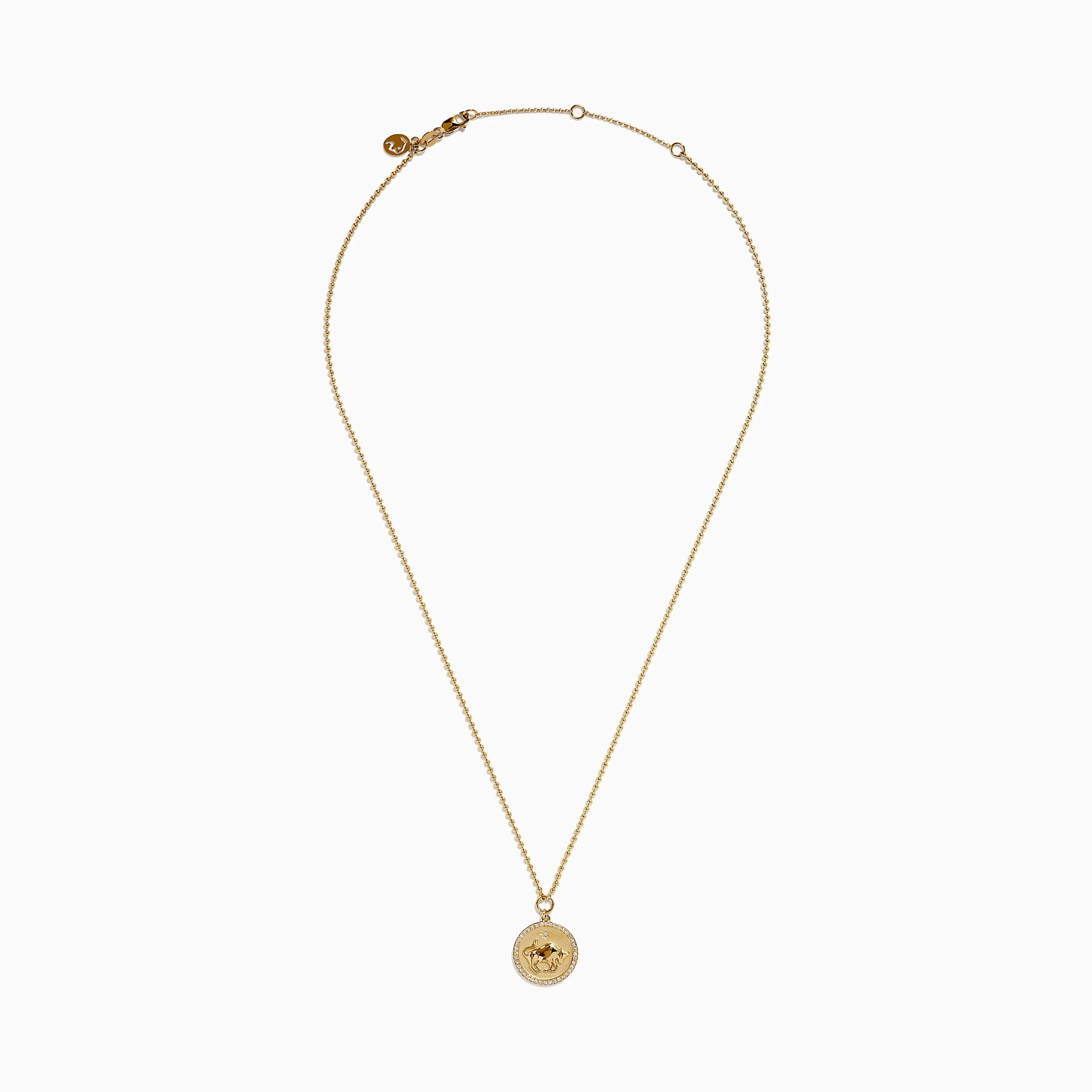Zodiac 14K Yellow Gold and Diamond Taurus Necklace sold by Effy product image thumbnail 4