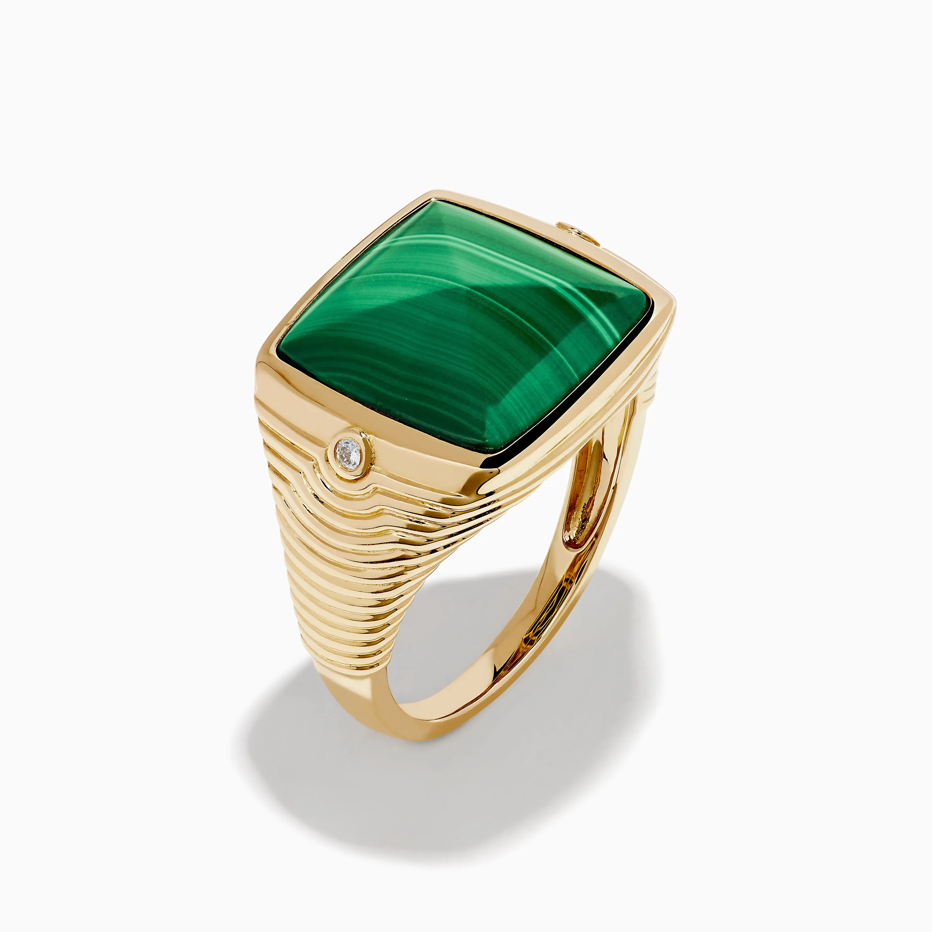 Men's 14K Yellow Gold Malachite and Diamond Ring sold by Effy product image thumbnail 4