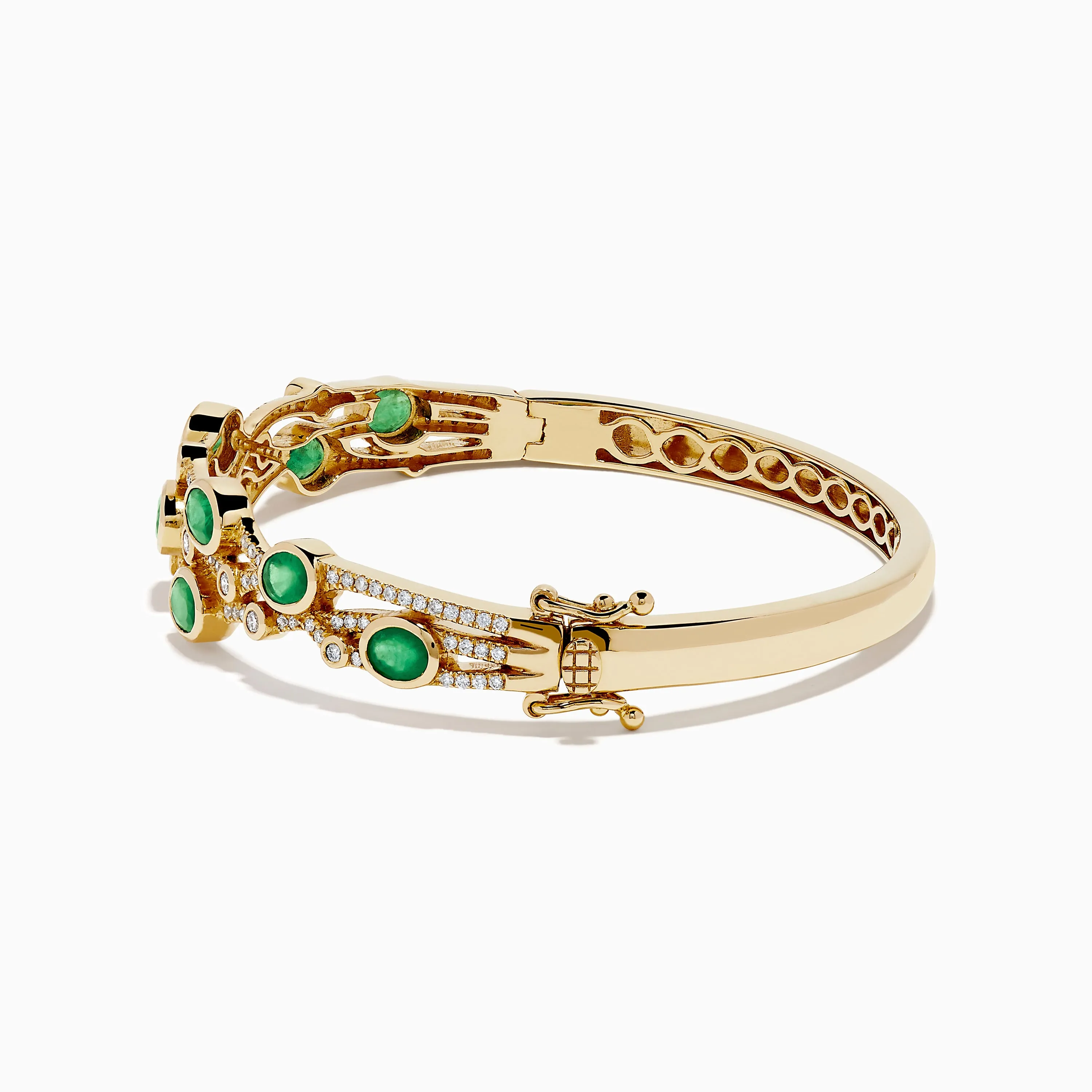 14K Yellow Gold Emerald and Diamond Bangle sold by Effy product image thumbnail 4