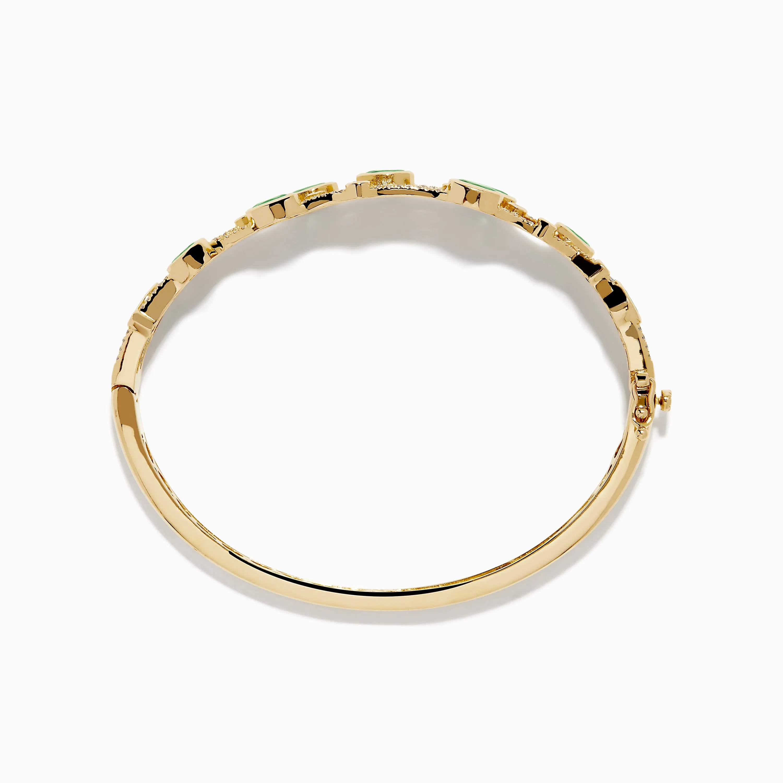 14K Yellow Gold Emerald and Diamond Bangle sold by Effy product image thumbnail 3