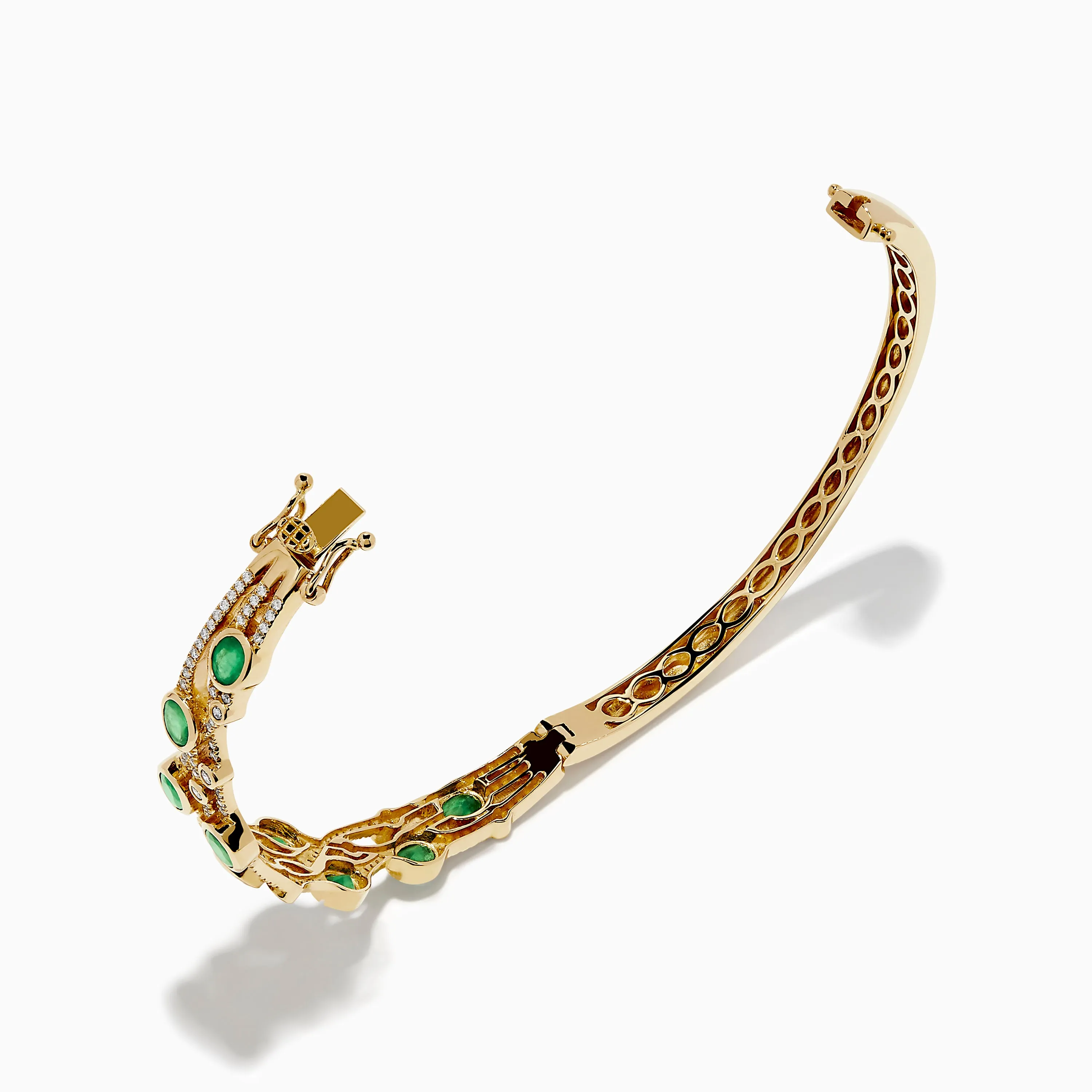 14K Yellow Gold Emerald and Diamond Bangle sold by Effy product image thumbnail 2
