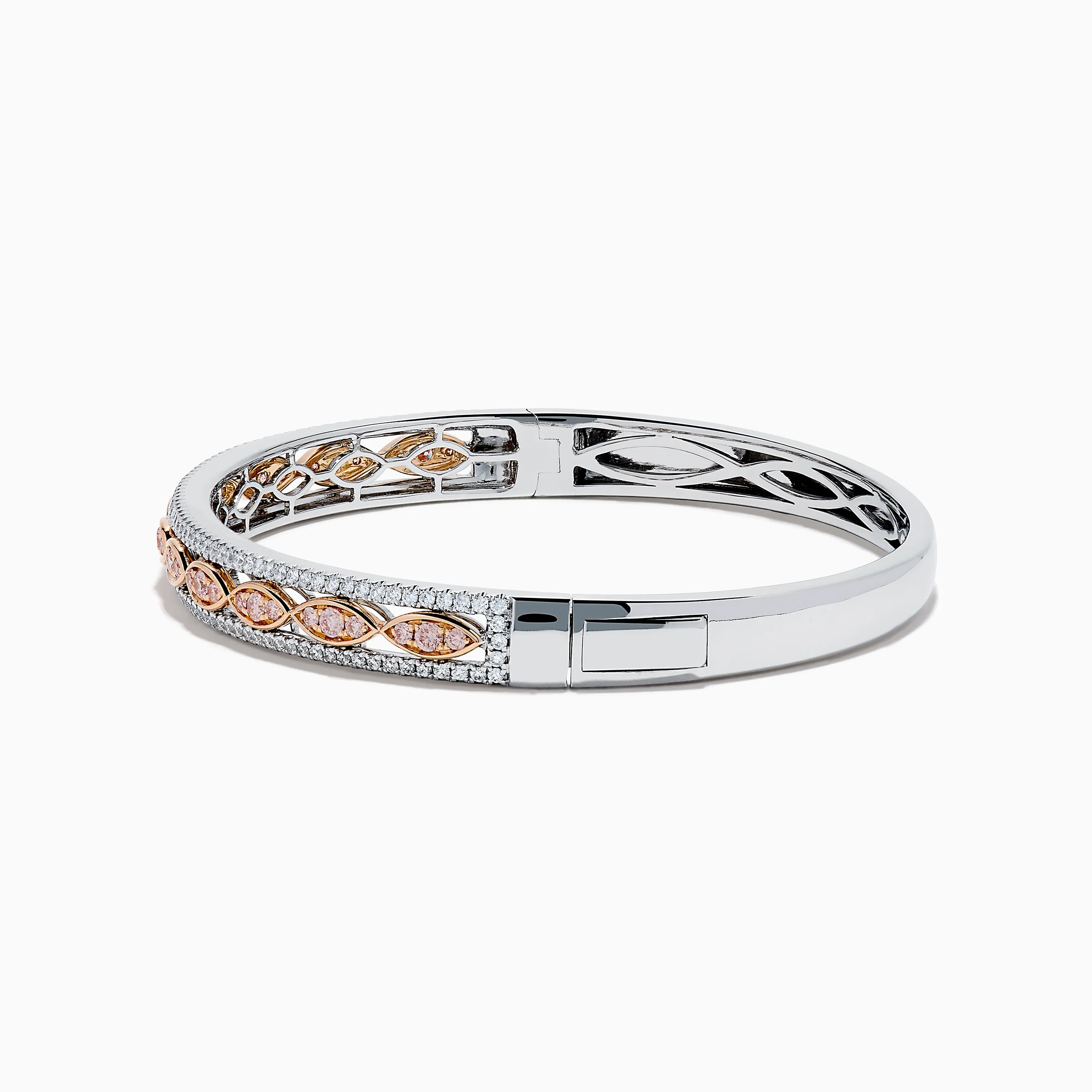 14K Two-Tone Gold Pink and White Diamond Bangle sold by Effy product image thumbnail 4