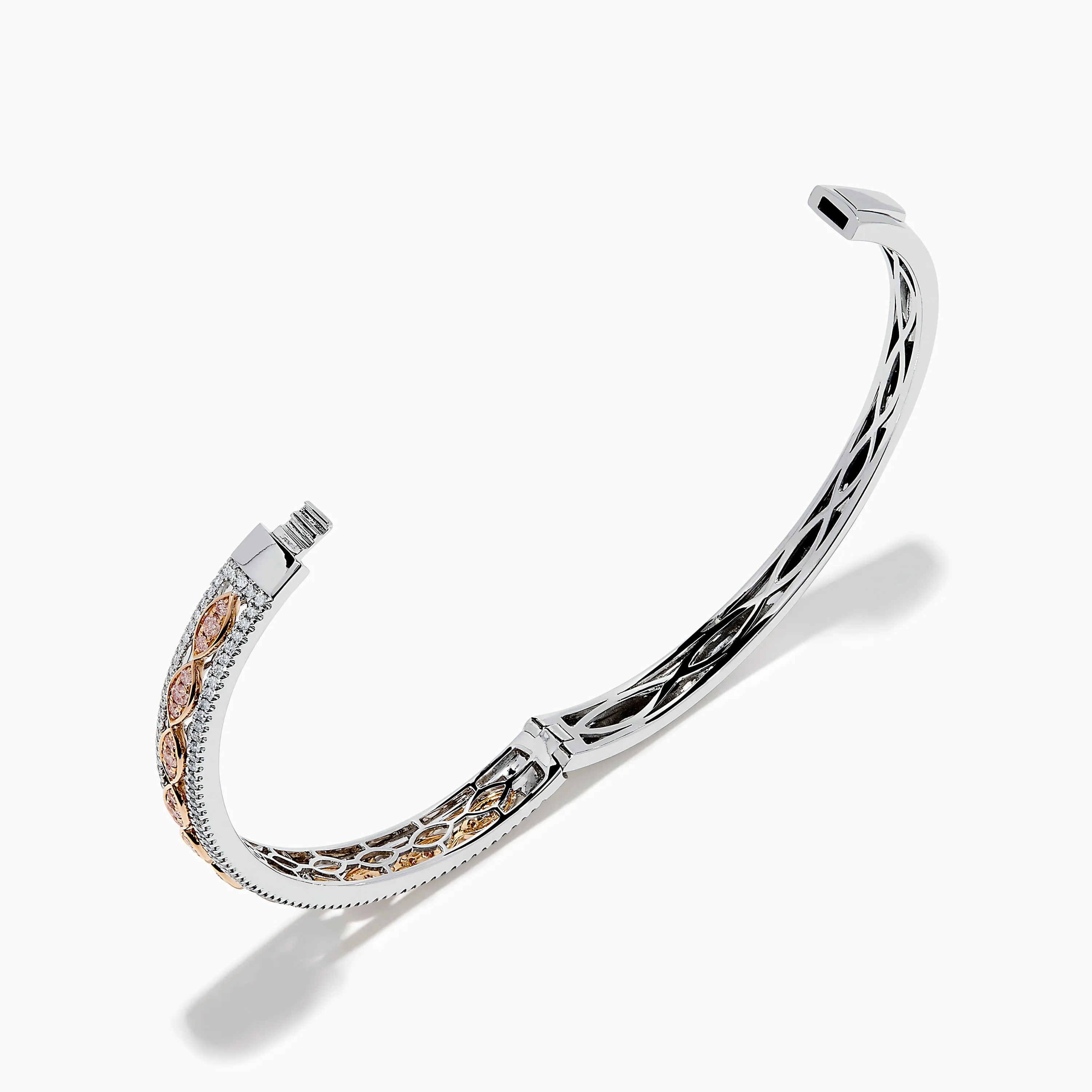 14K Two-Tone Gold Pink and White Diamond Bangle sold by Effy product image thumbnail 2
