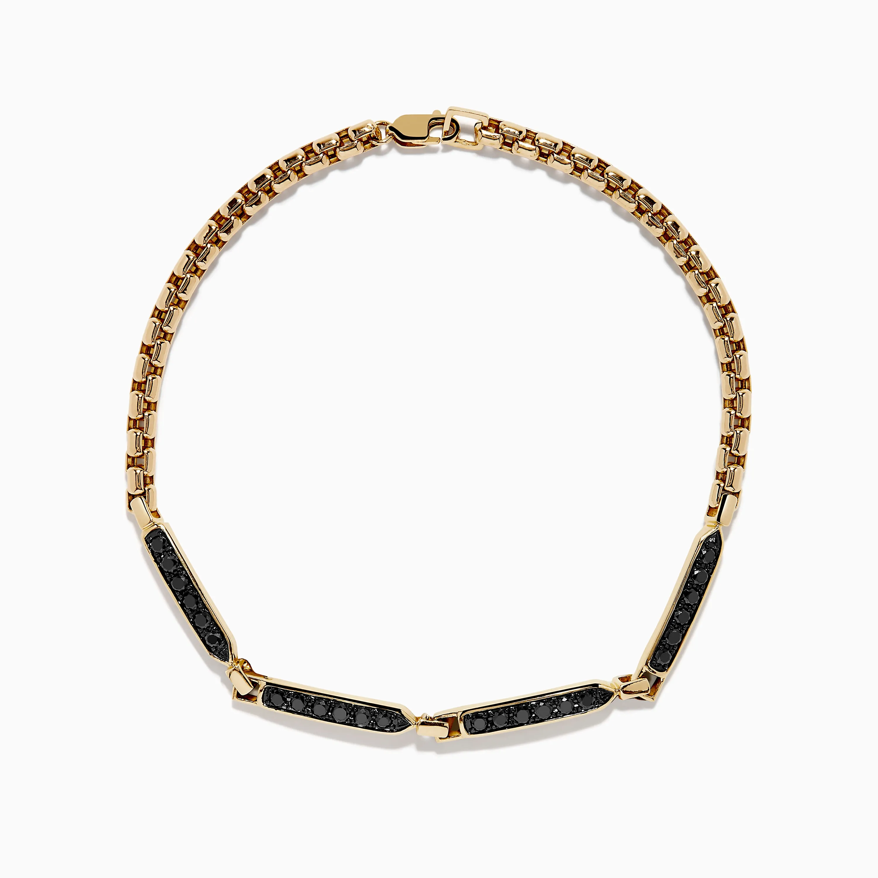 Mens 14K Yellow Gold Black Diamond Bracelet sold by Effy product image thumbnail 3