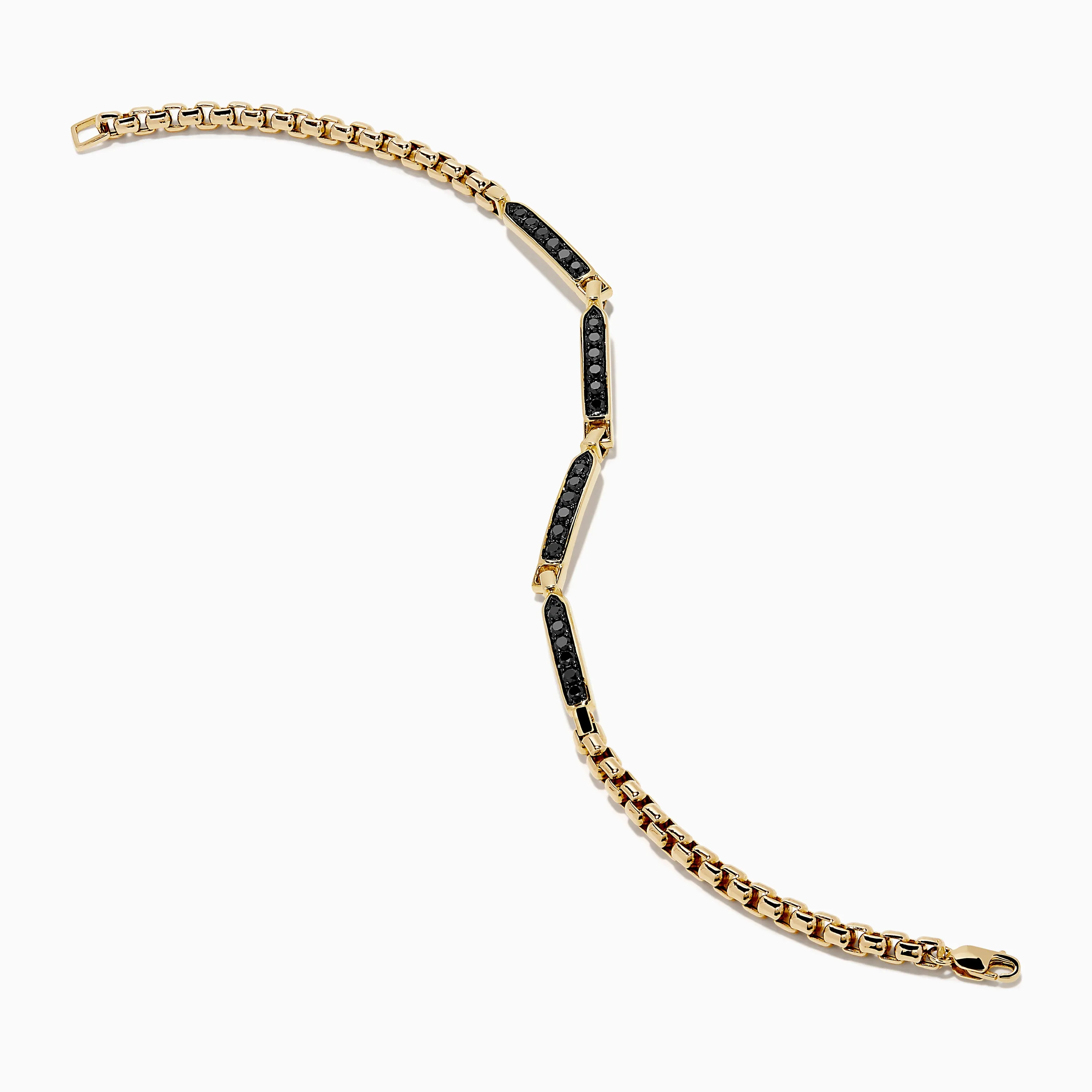 Mens 14K Yellow Gold Black Diamond Bracelet sold by Effy product image thumbnail 2