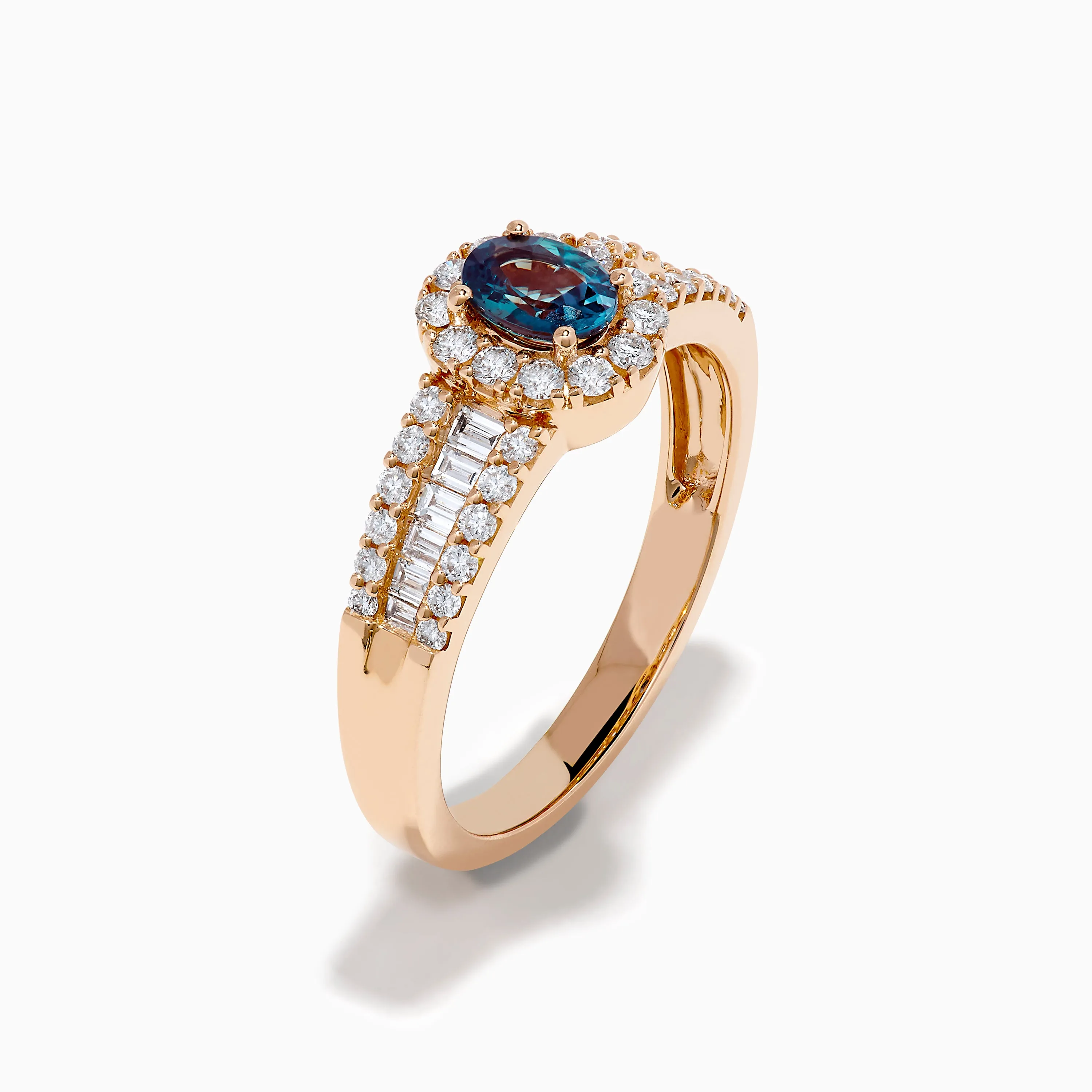 18K Rose Gold IGI Certified Alexandrite and Diamond Ring sold by Effy product image thumbnail 4
