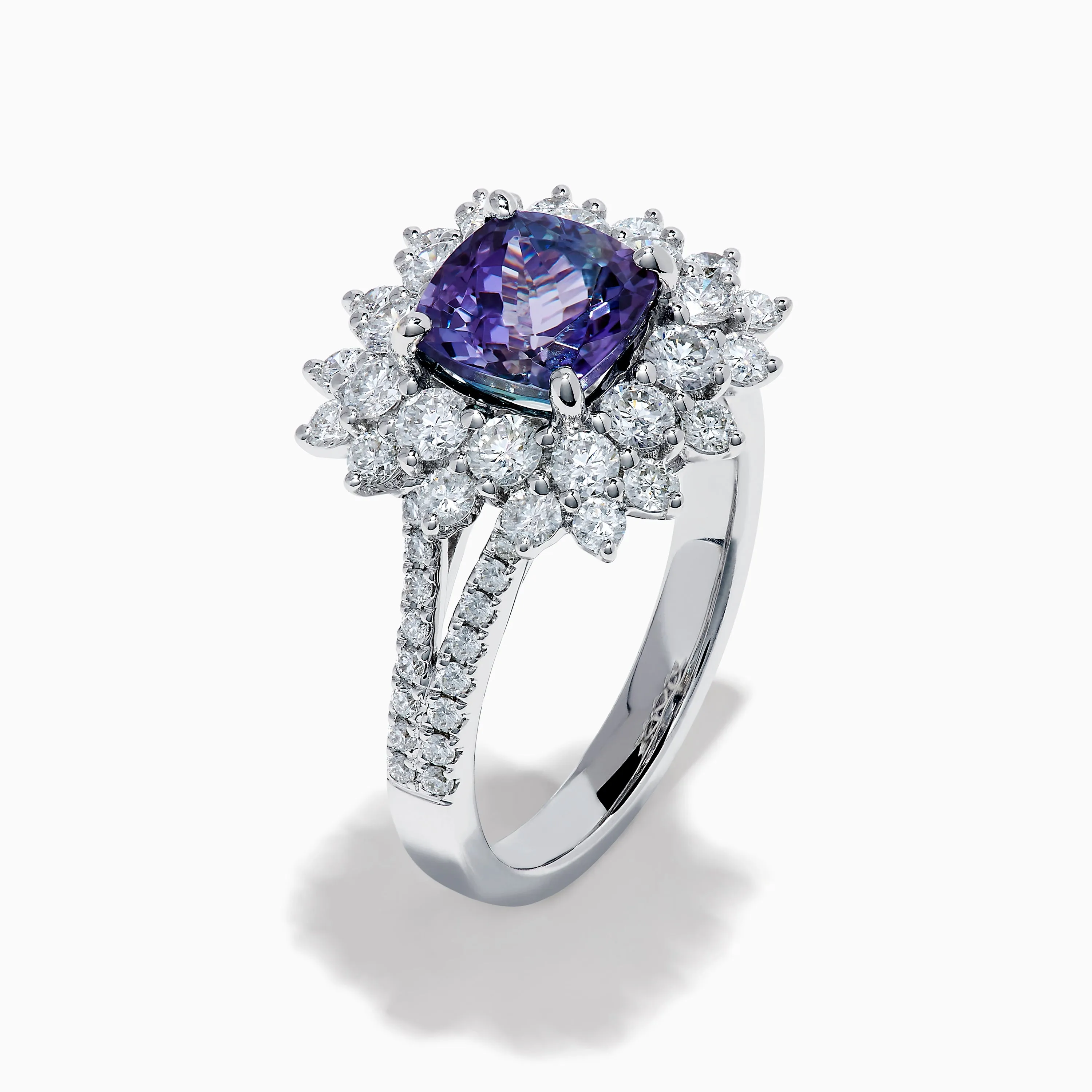 18K White Gold GIA Certified Zoisite and Diamond Ring sold by Effy product image thumbnail 4