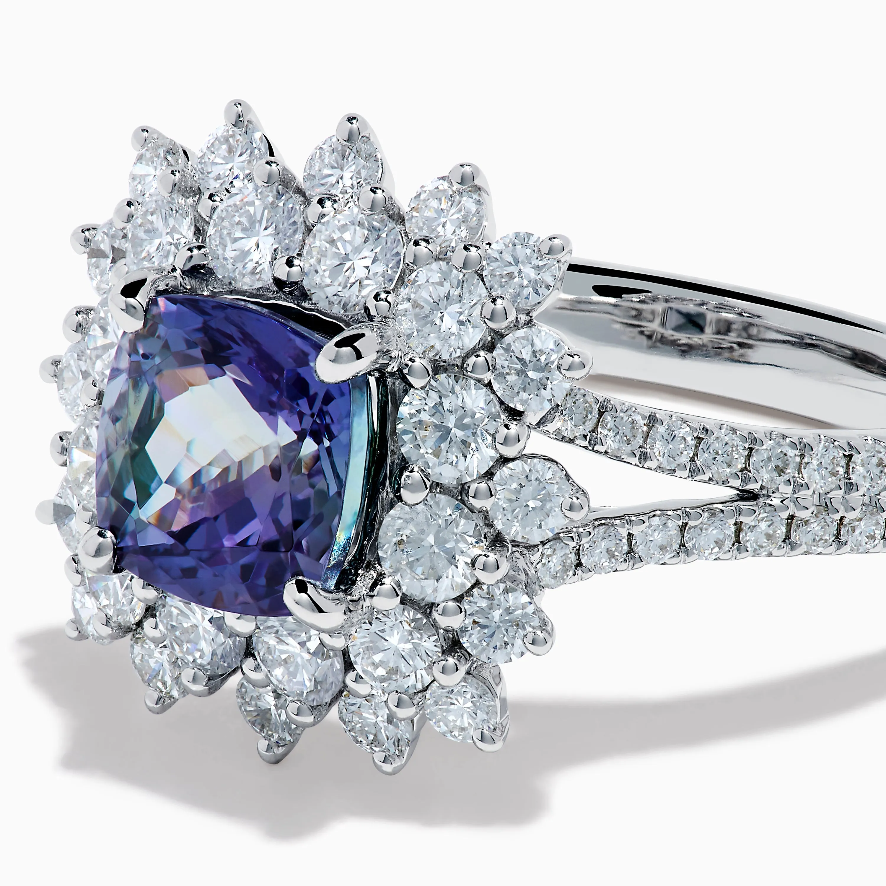 18K White Gold GIA Certified Zoisite and Diamond Ring sold by Effy product image thumbnail 2