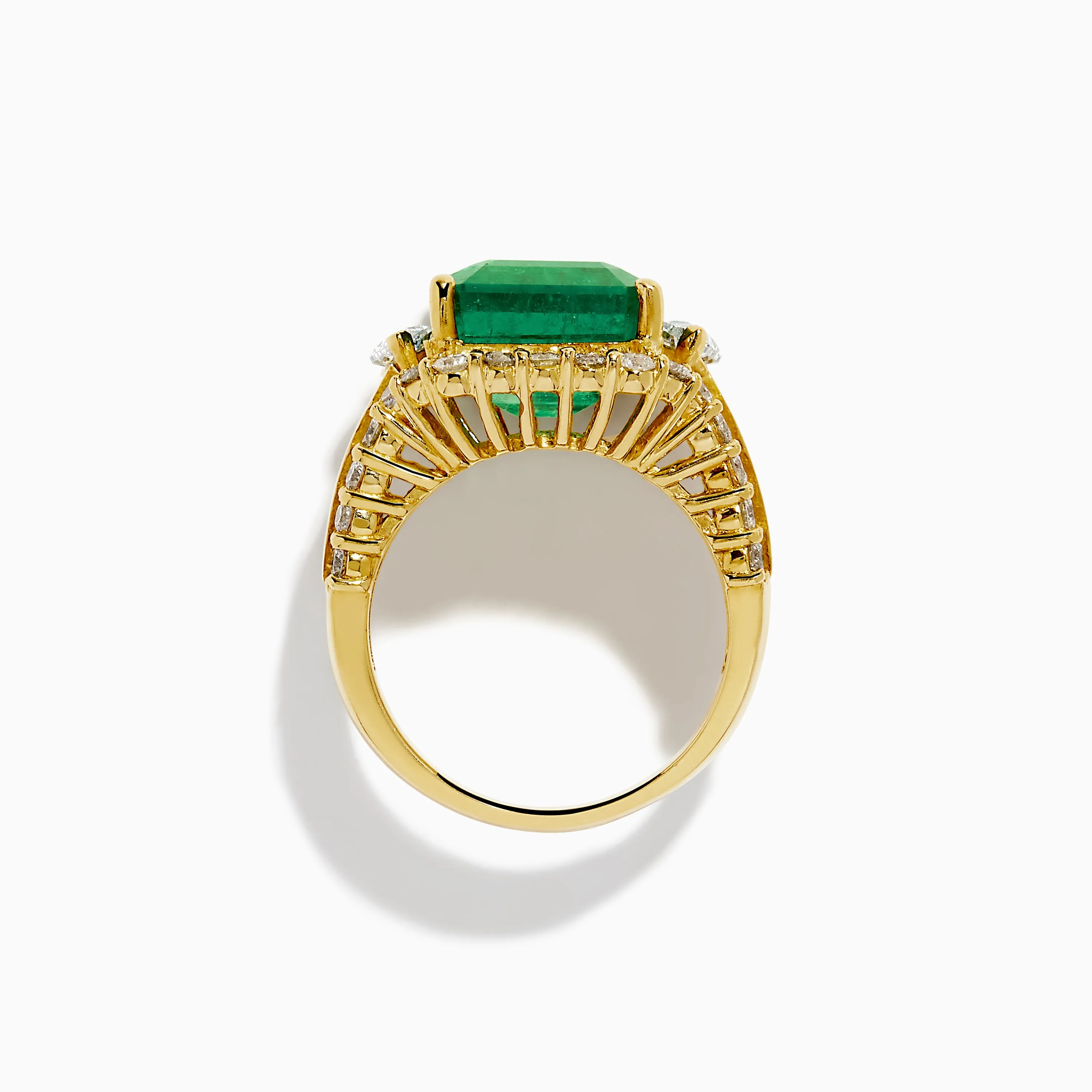 18K Yellow Gold Emerald and Diamond Ring sold by Effy product image thumbnail 3