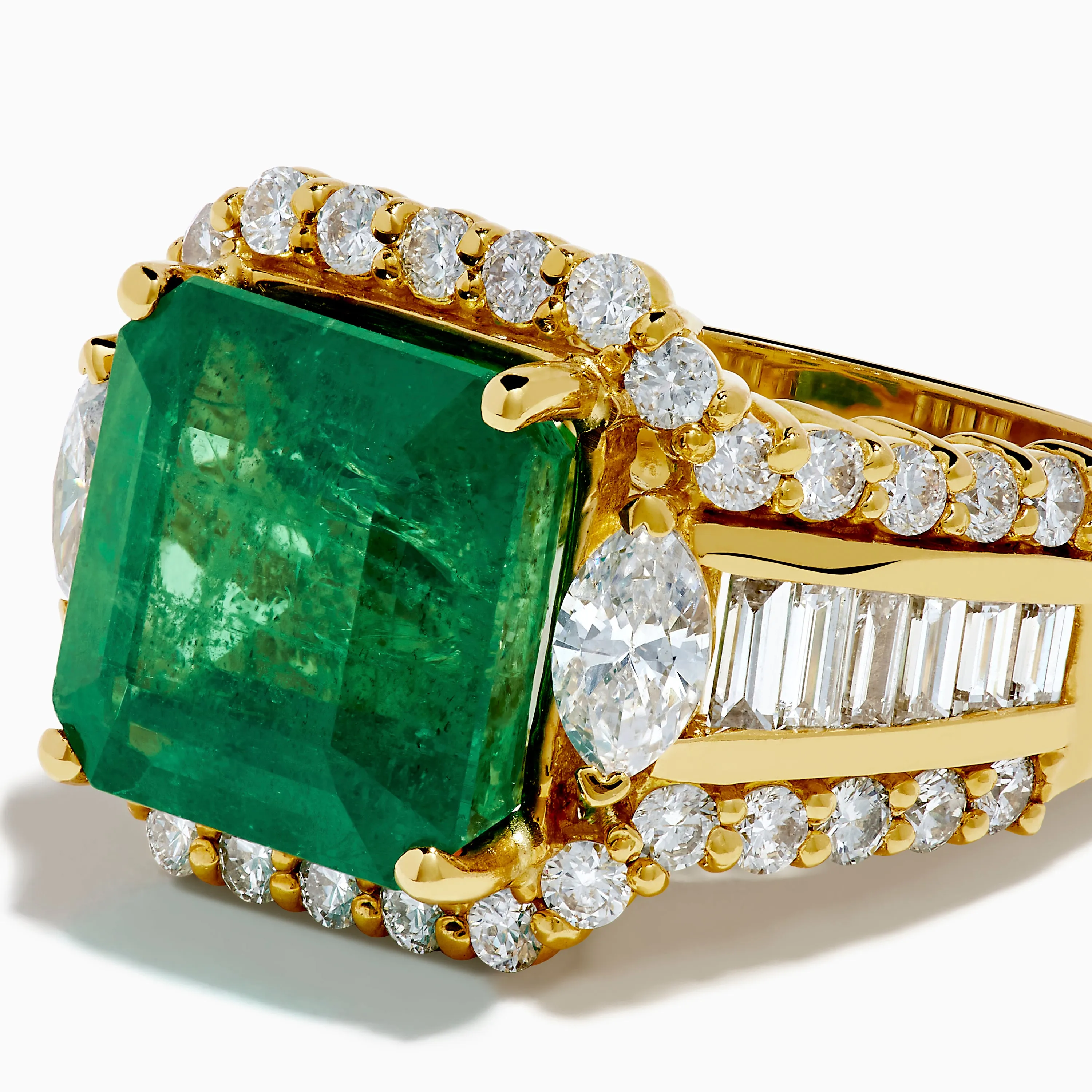 18K Yellow Gold Emerald and Diamond Ring sold by Effy product image thumbnail 2
