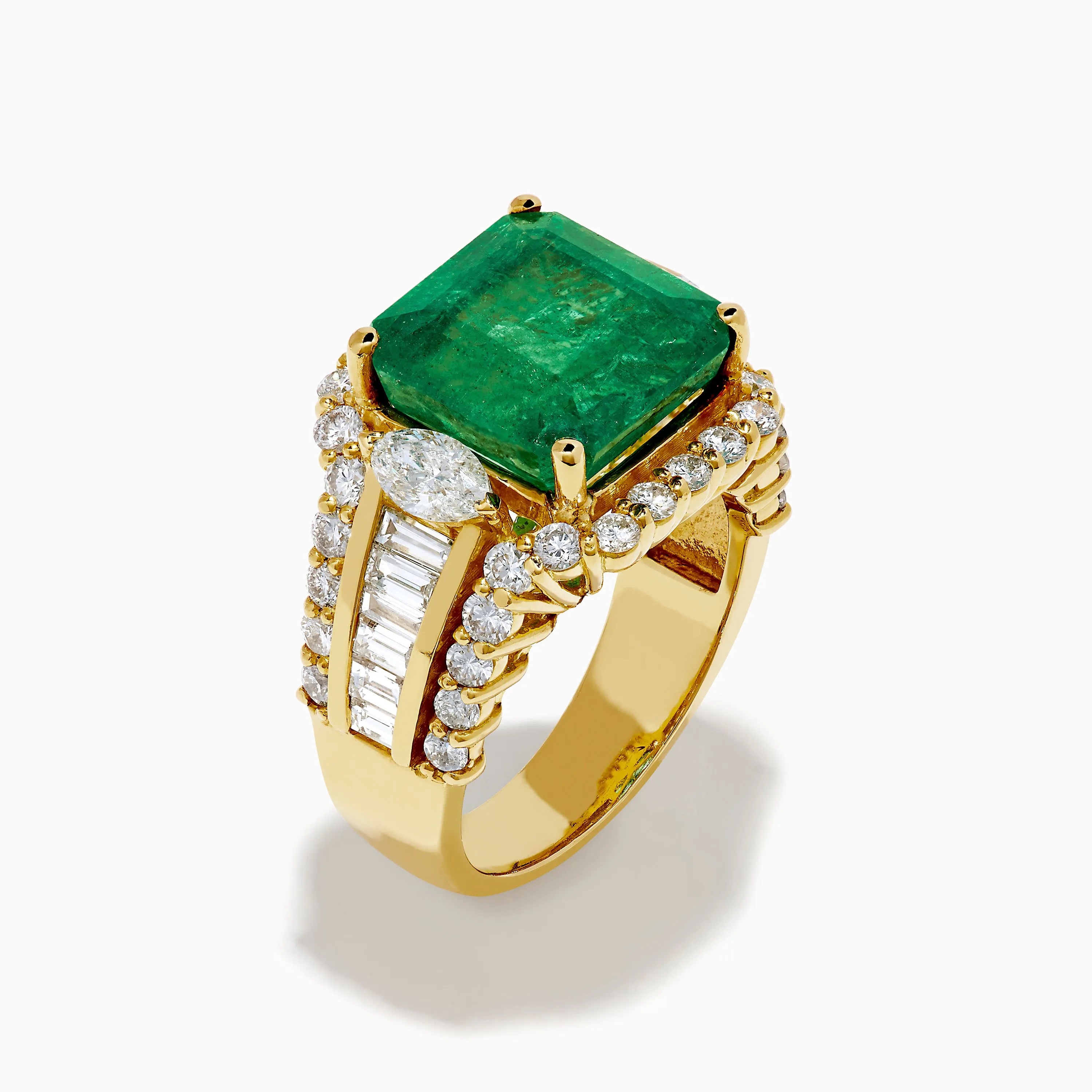 18K Yellow Gold Emerald and Diamond Ring sold by Effy product image thumbnail 4