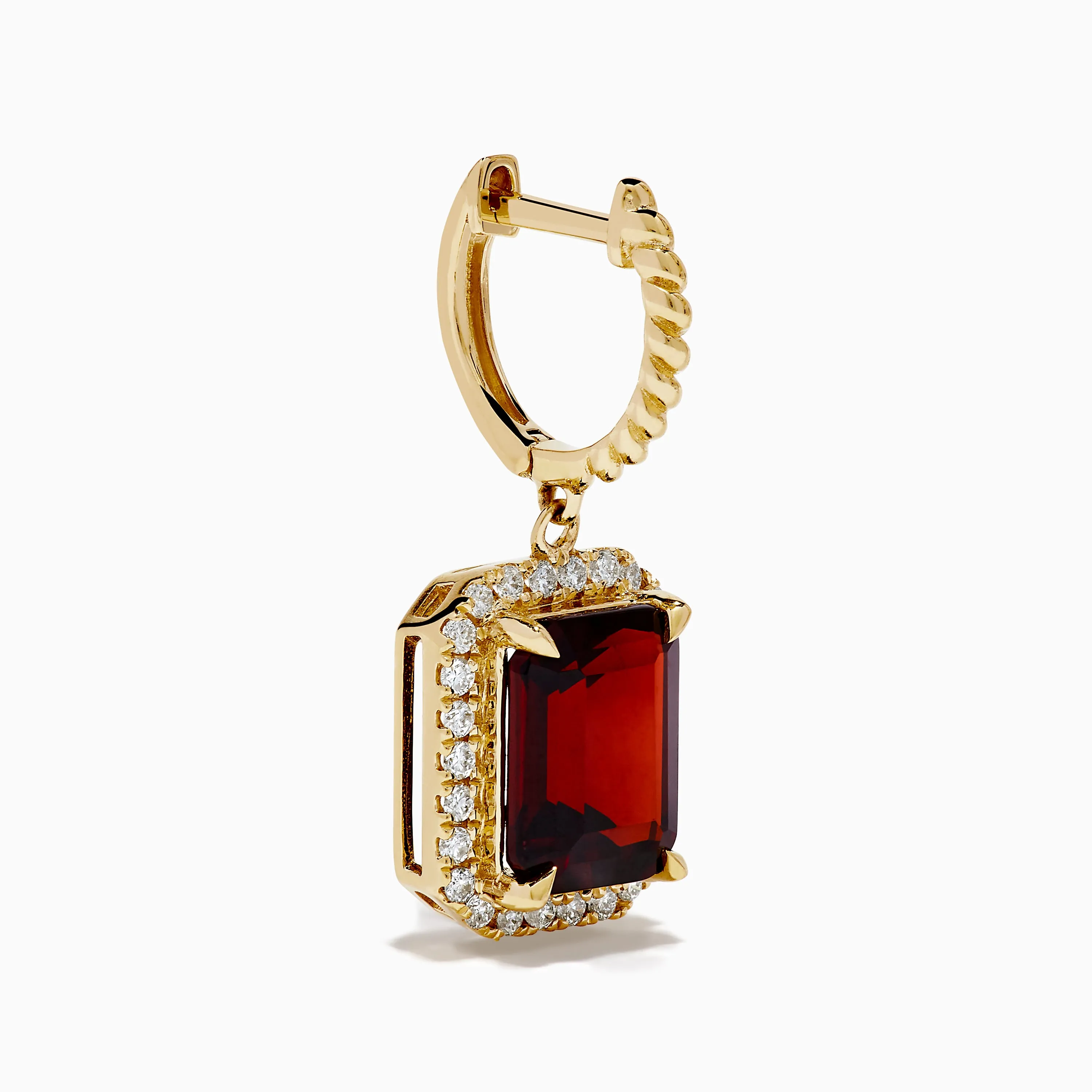 Bordeaux 14K Yellow Gold Garnet and Diamond Earrings sold by Effy product image thumbnail 3