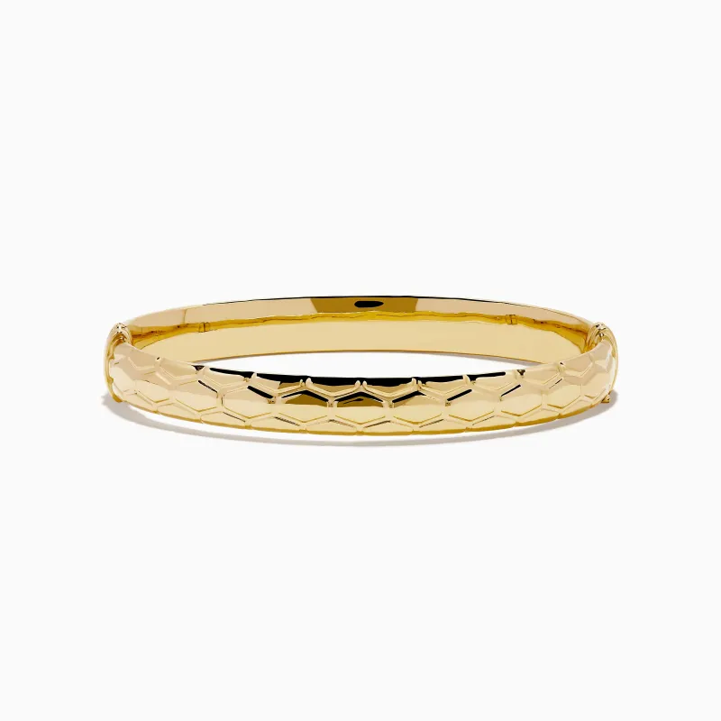 14K Yellow Gold Textured Hinge Bracelet sold by Effy