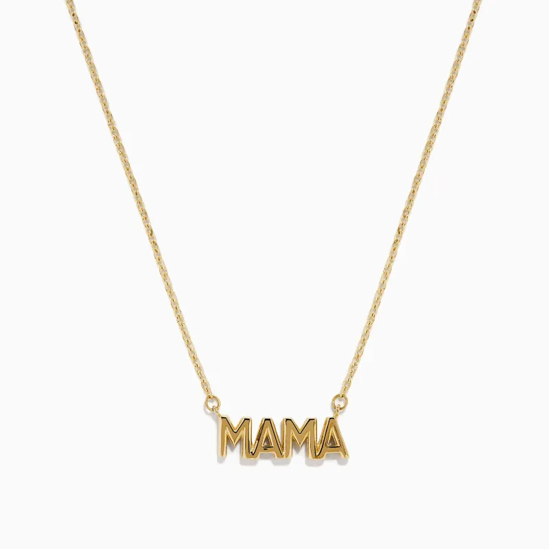 14K Yellow Gold MAMA on Cable Chain Necklace sold by Effy