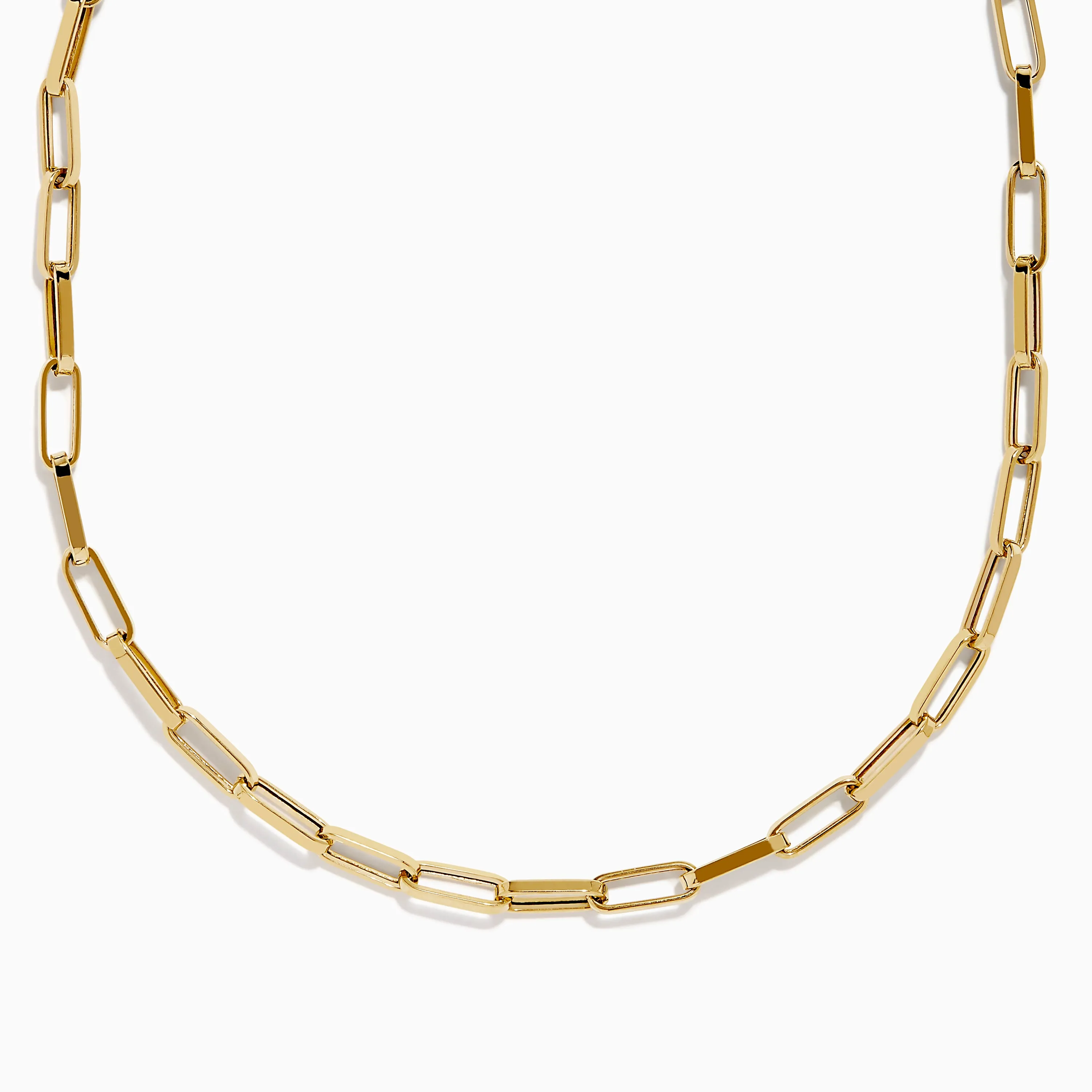 14K Yellow Gold Hollow Paperclip Necklace sold by Effy