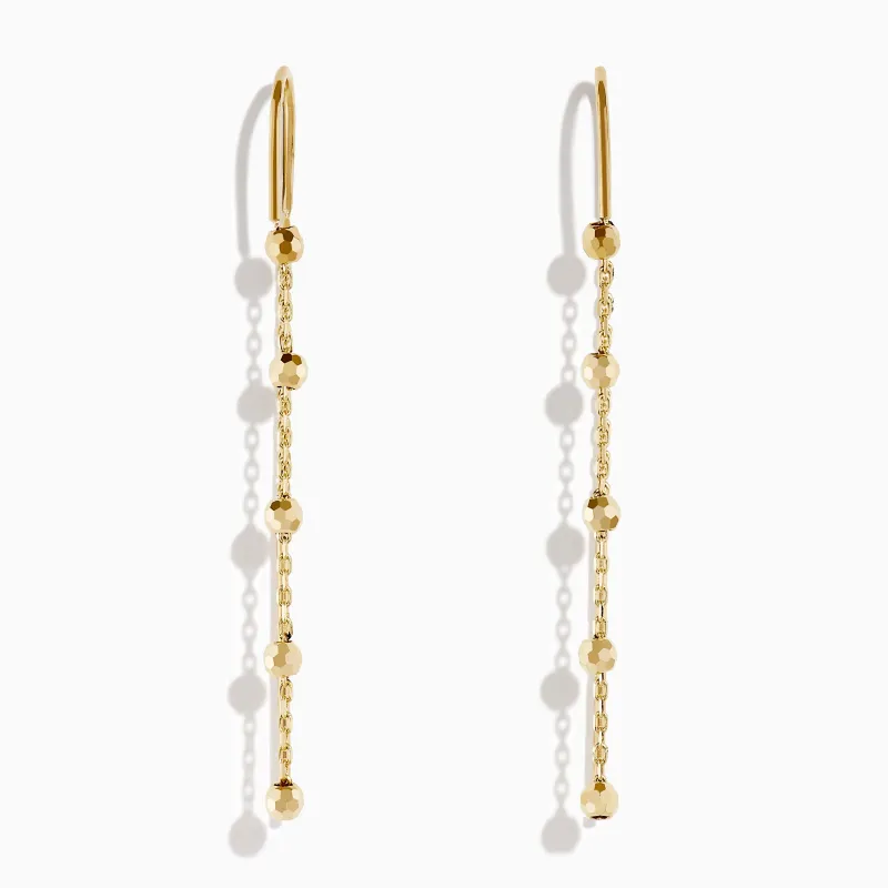 14K Yellow Gold Threader with Beaded Tin Cup on Forzantina Chain Earrings sold by Effy