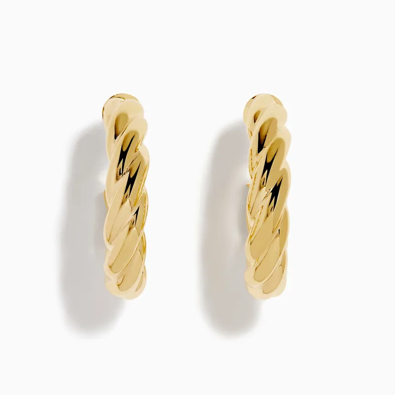 14K Yellow Gold Twist Hoop Earrings sold by Effy