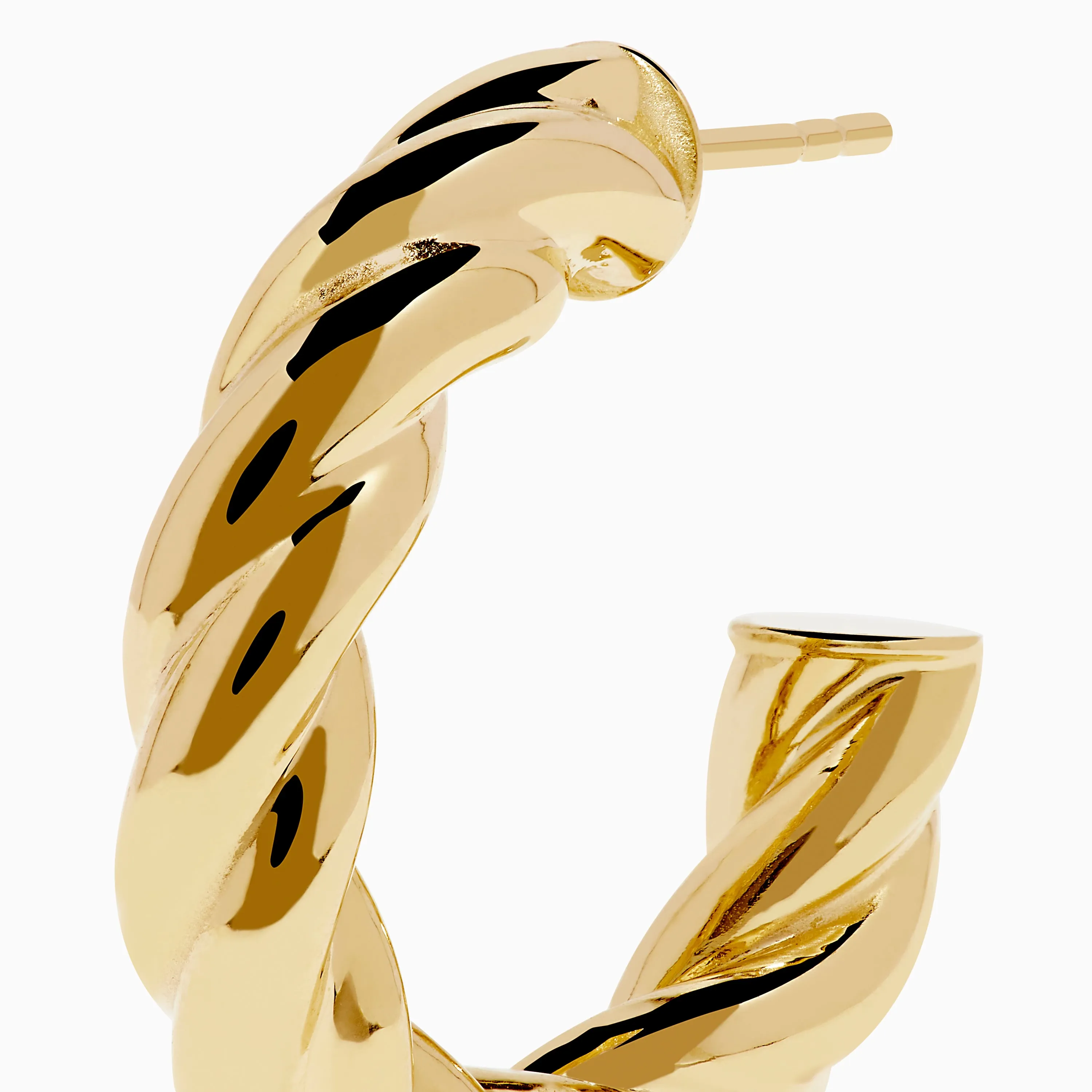 14K Yellow Gold Twist Hoop Earrings sold by Effy product image thumbnail 2