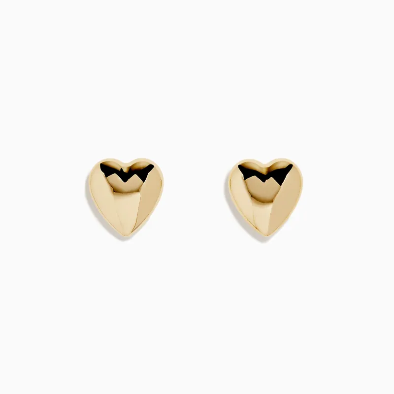 14K Yellow Gold Puffed Heart Stud Earrings sold by Effy